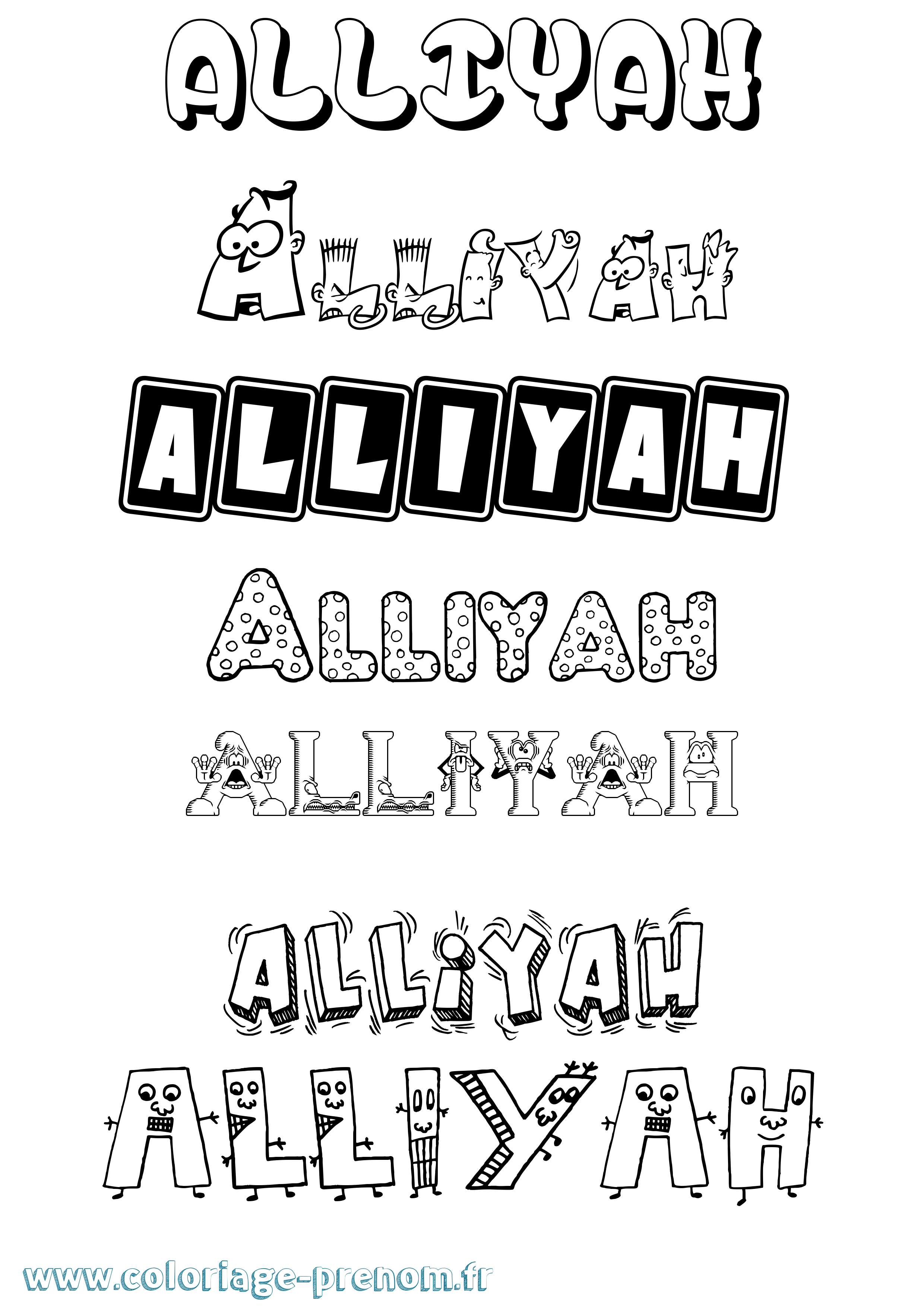 Coloriage Alliyah Fun Coloriage prénom Alliyah Fun