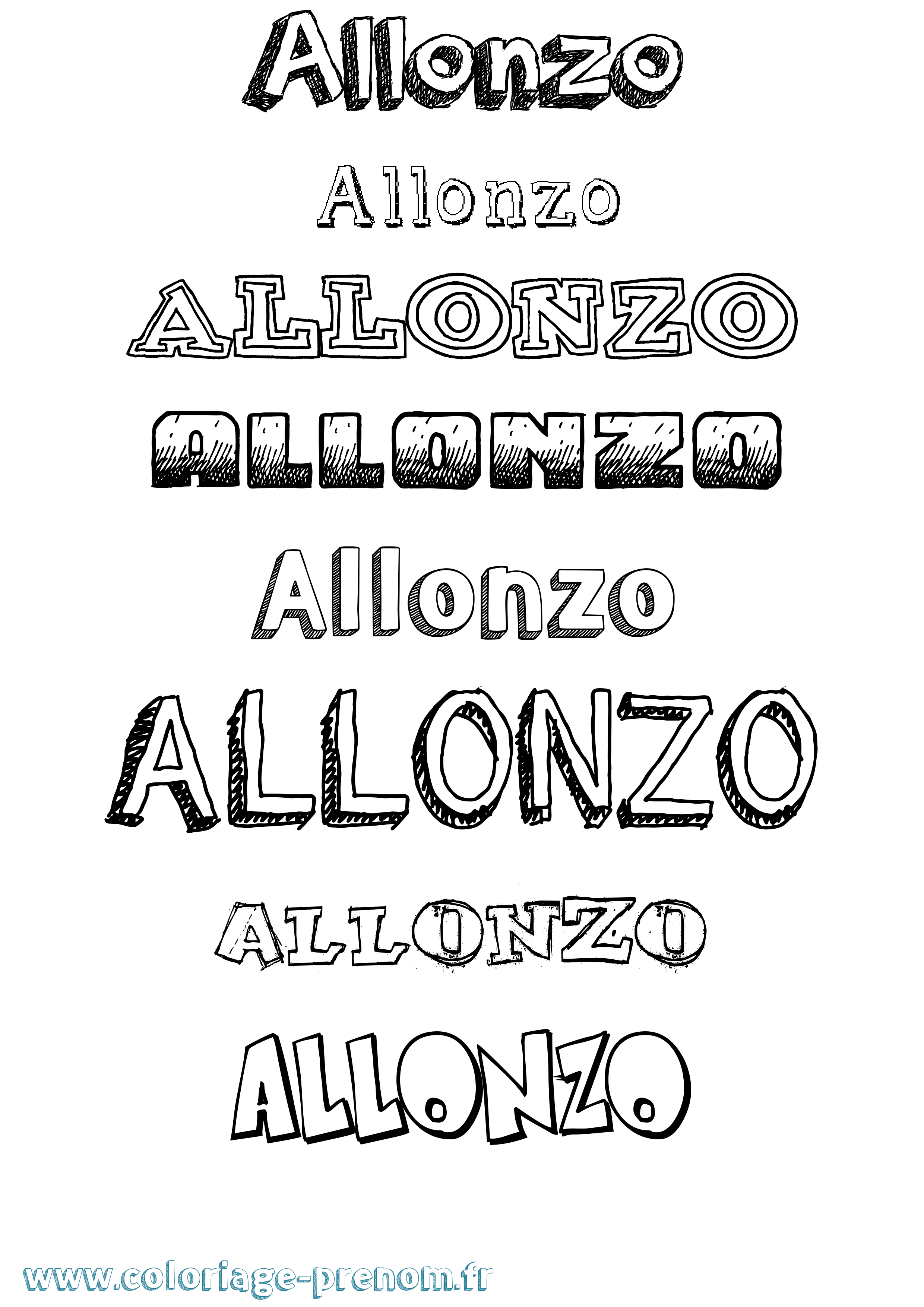 Coloriage Allonzo Dessiné Coloriage prénom Allonzo Dessiné