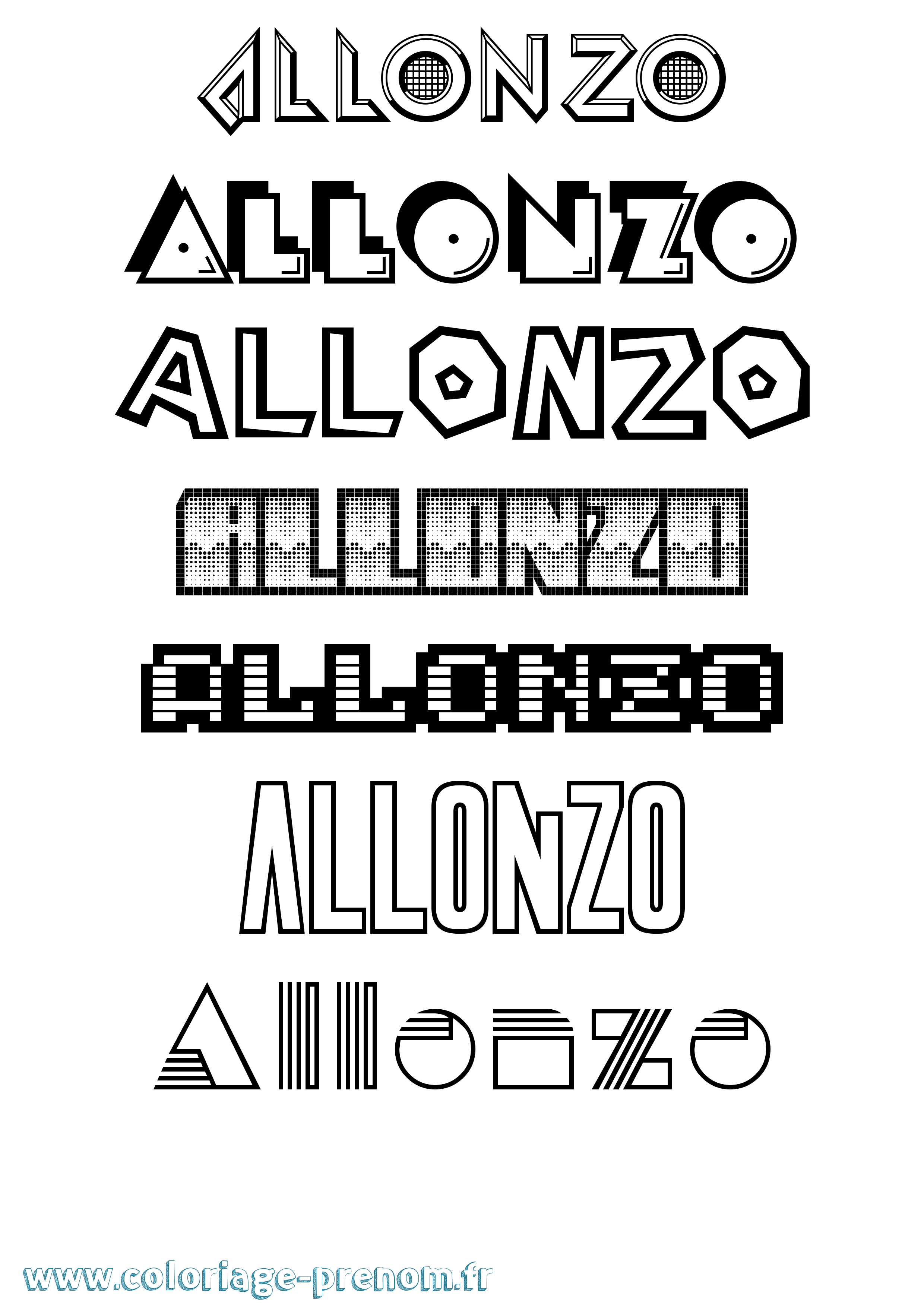 Coloriage Allonzo Jeux Vidéos Coloriage prénom Allonzo Jeux Vidéos