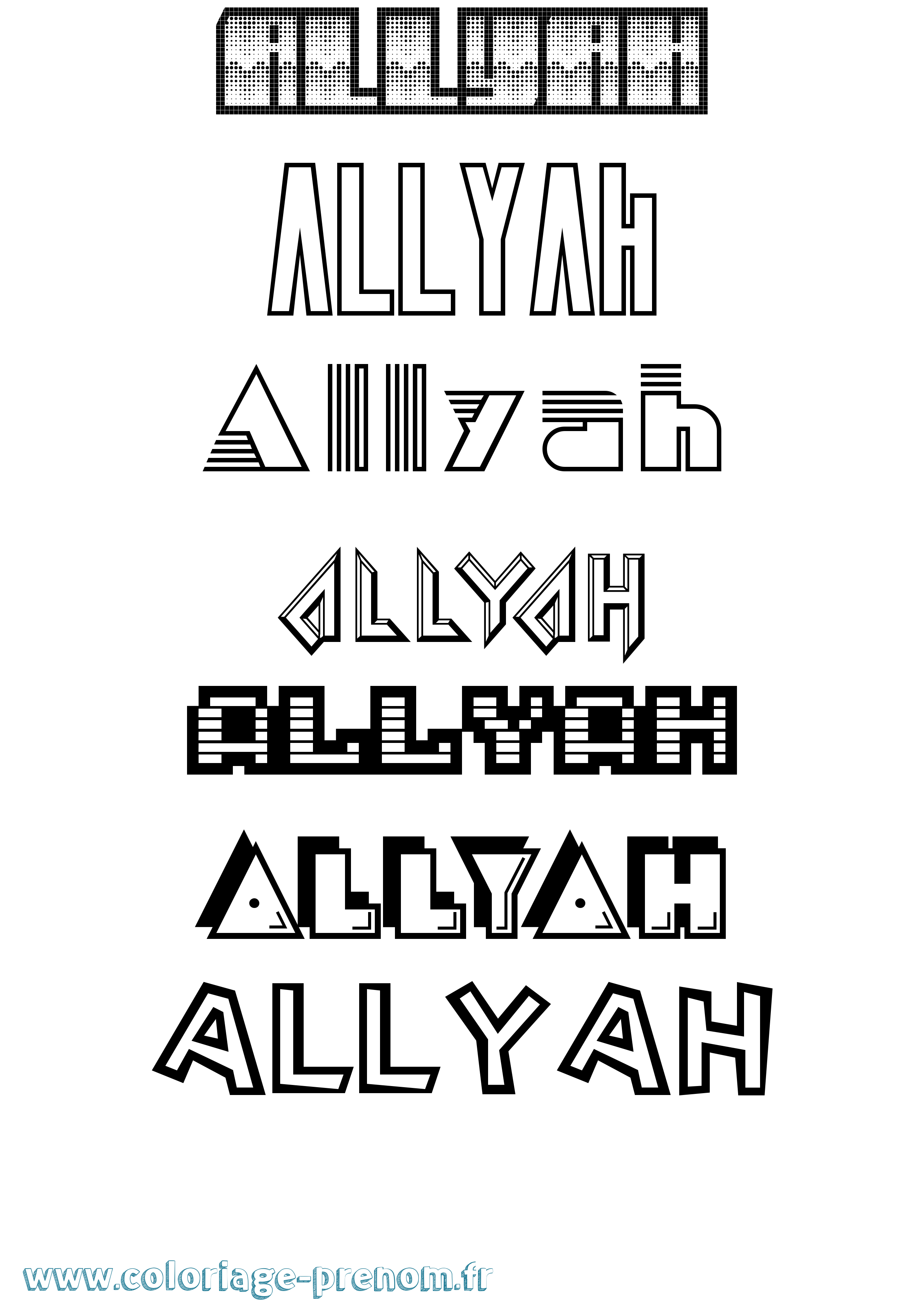 Coloriage Allyah Jeux Vidéos Coloriage prénom Allyah Jeux Vidéos