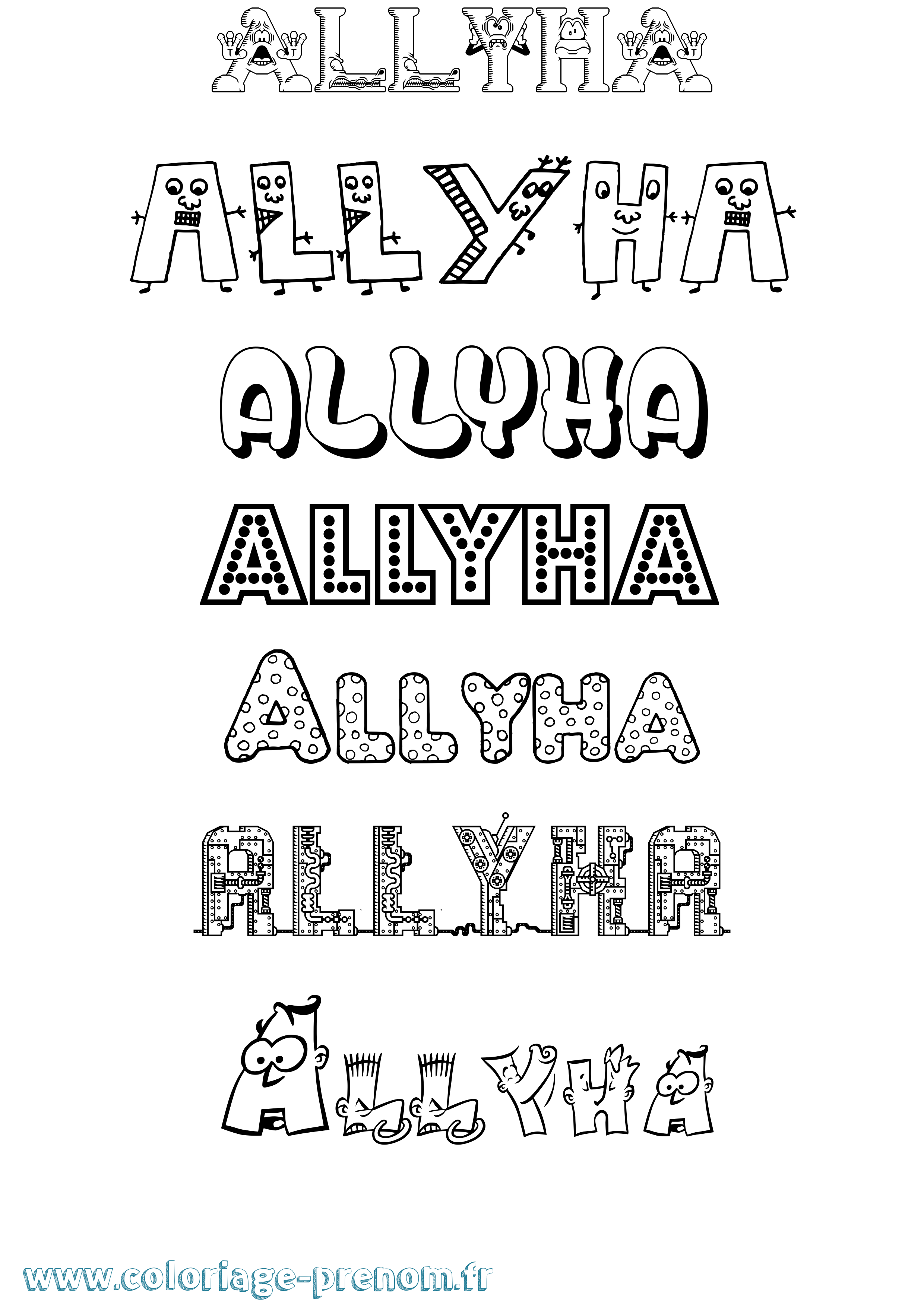 Coloriage Allyha Fun Coloriage prénom Allyha Fun