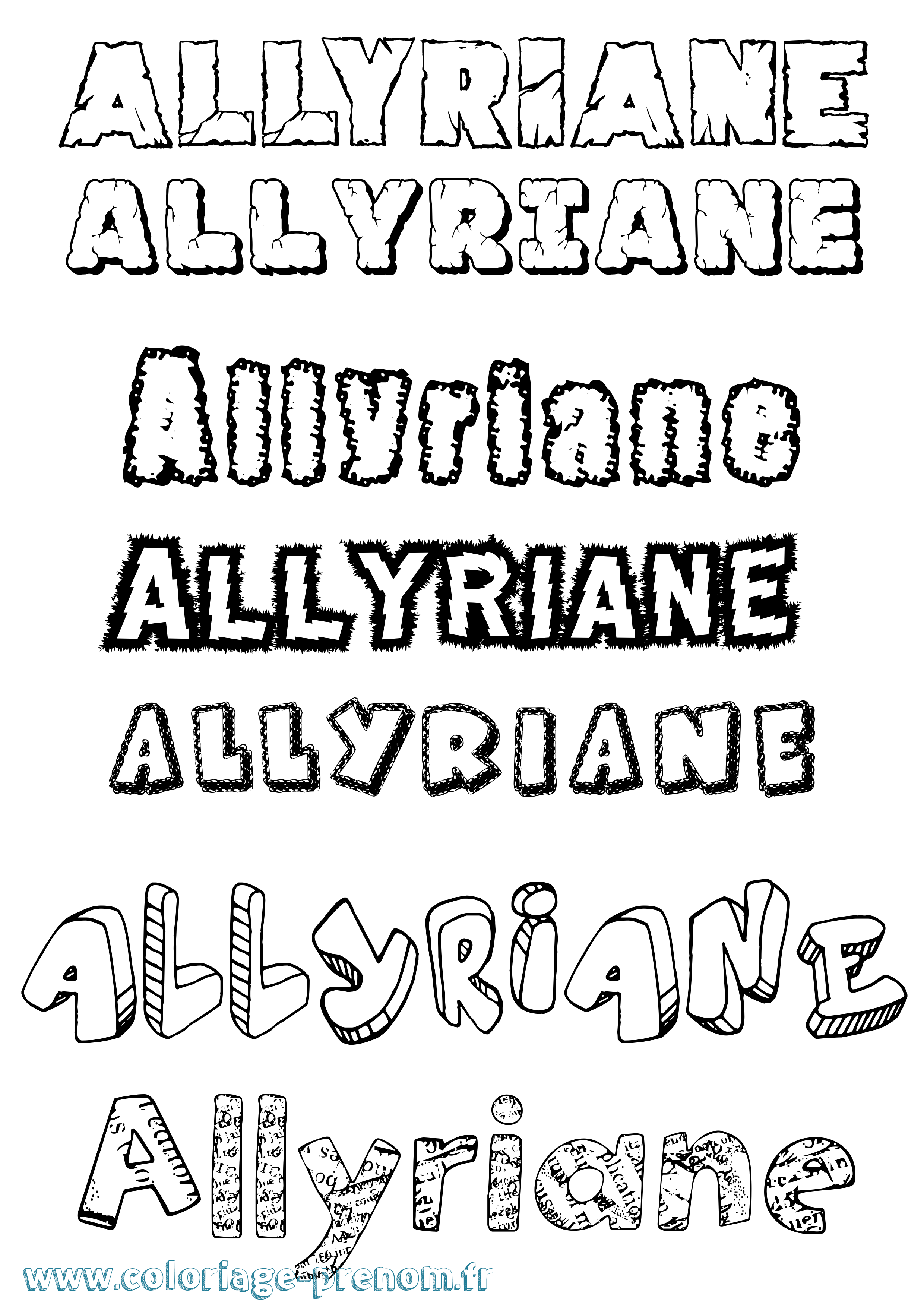 Coloriage Allyriane Destructuré Coloriage prénom Allyriane Destructuré
