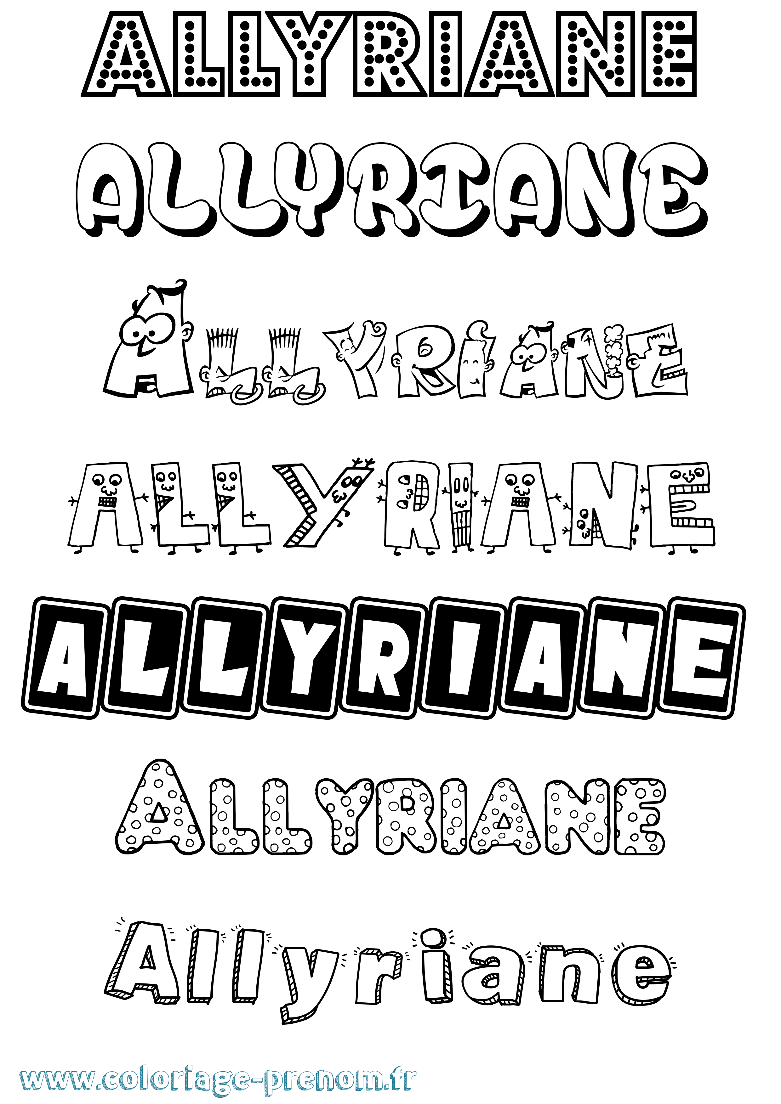 Coloriage Allyriane Fun Coloriage prénom Allyriane Fun