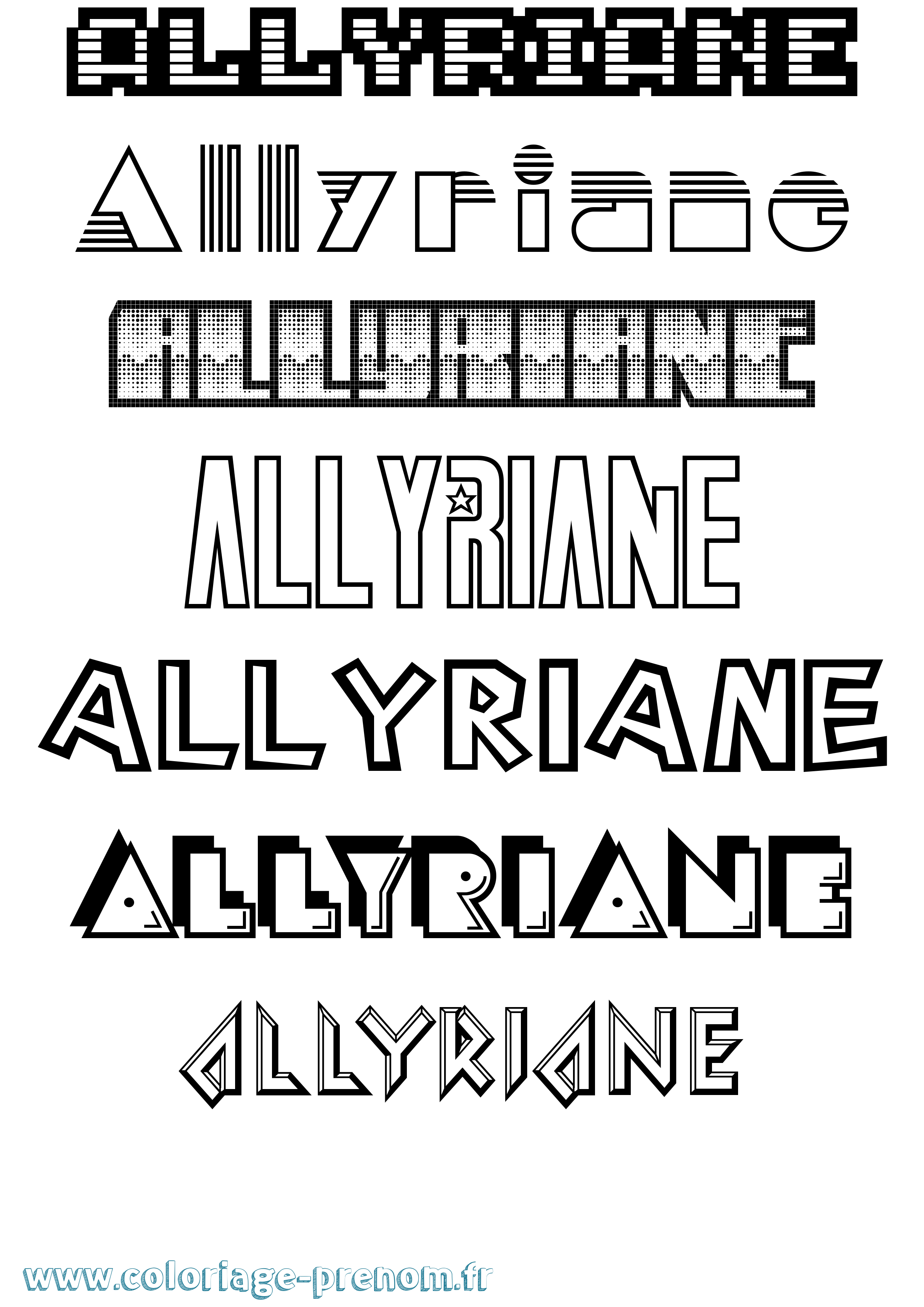 Coloriage Allyriane Jeux Vidéos Coloriage prénom Allyriane Jeux Vidéos