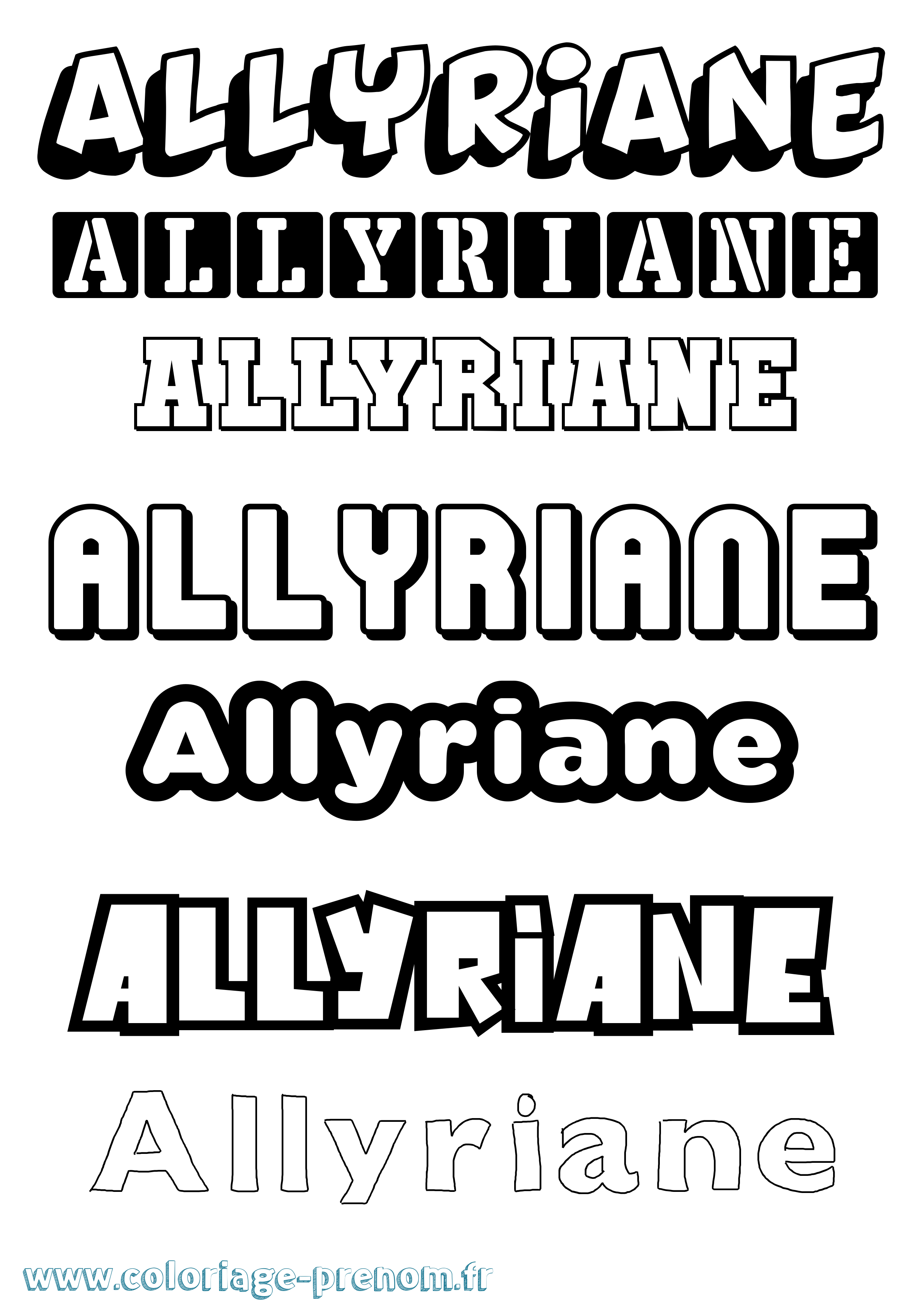 Coloriage Allyriane Simple Coloriage prénom Allyriane Simple
