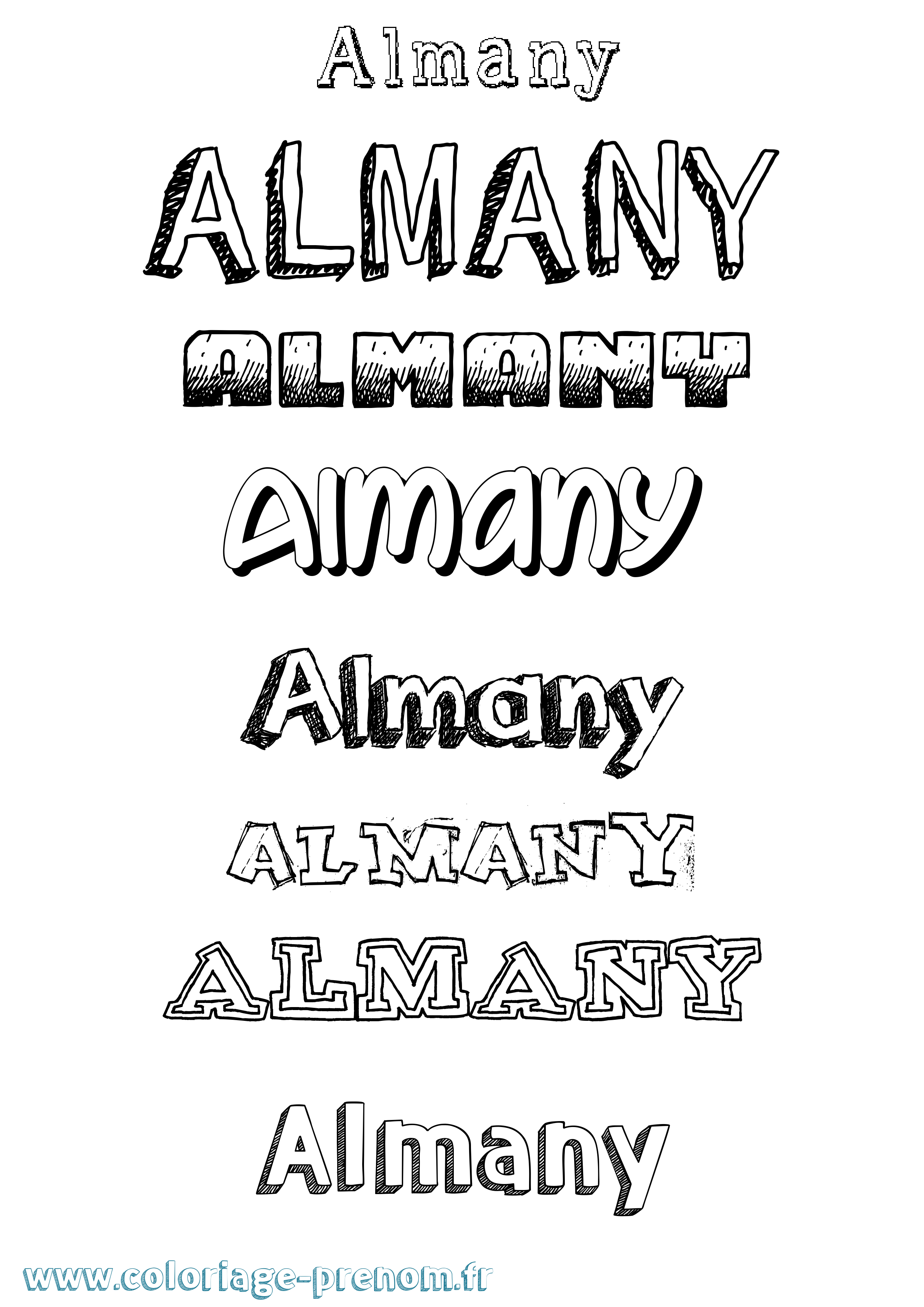 Coloriage Almany Dessiné Coloriage prénom Almany Dessiné
