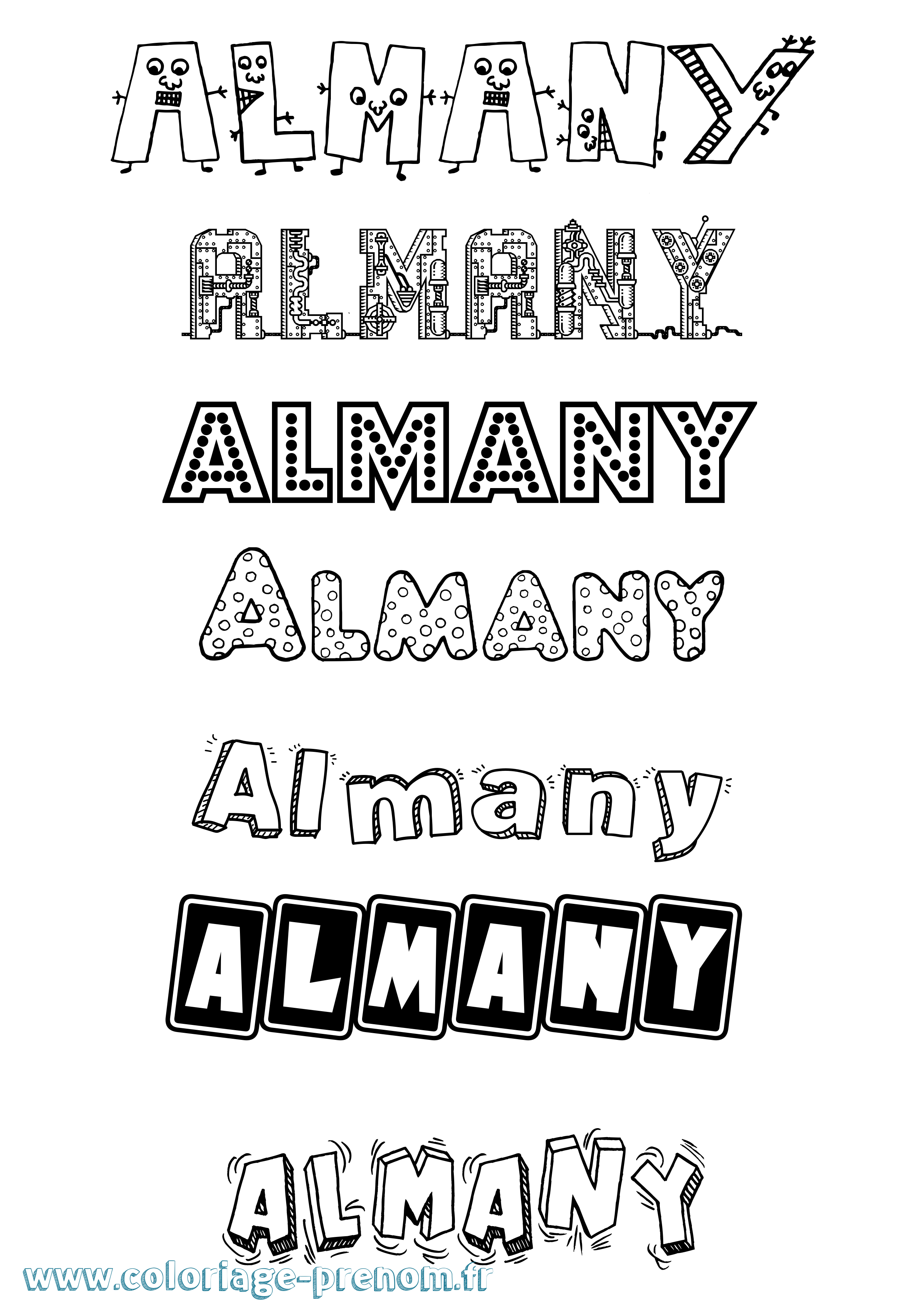 Coloriage Almany Fun Coloriage prénom Almany Fun