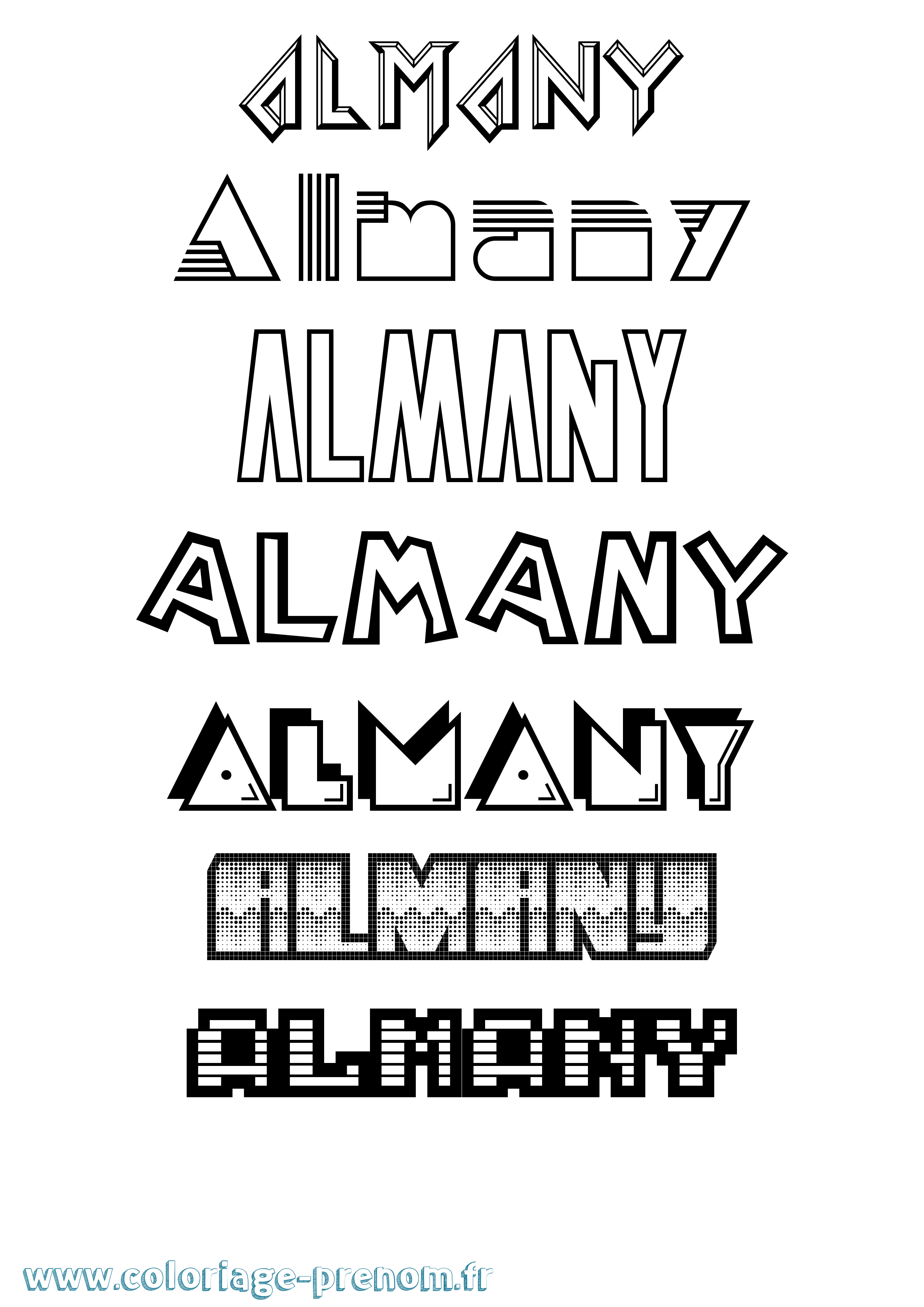 Coloriage Almany Jeux Vidéos Coloriage prénom Almany Jeux Vidéos