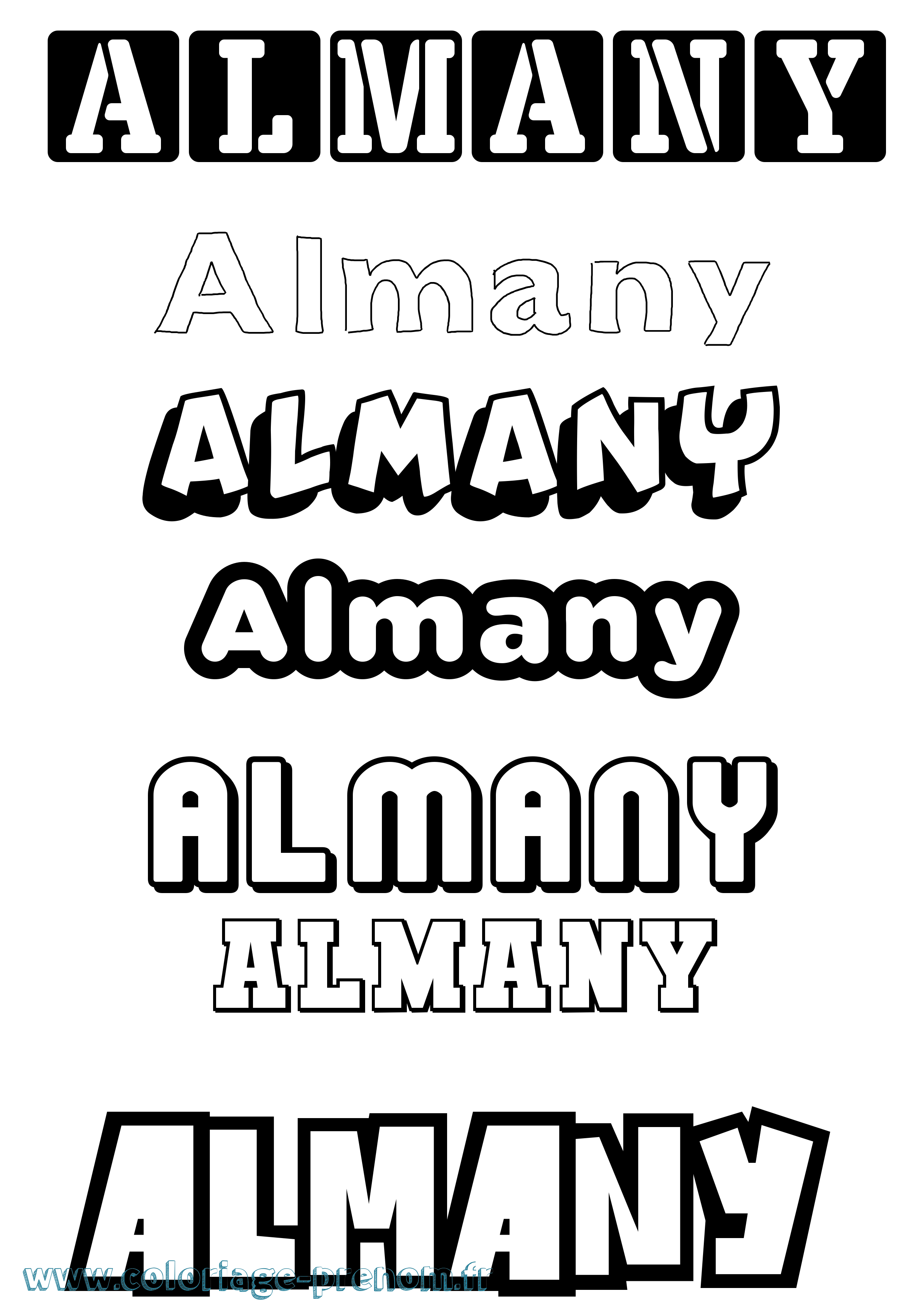 Coloriage Almany Simple Coloriage prénom Almany Simple