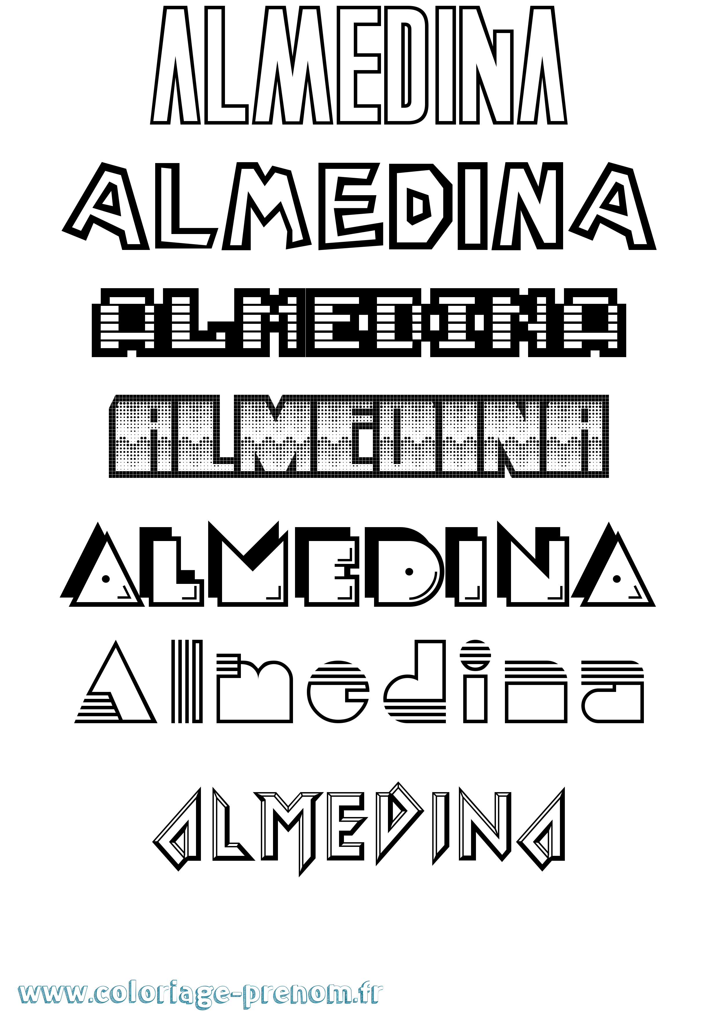 Coloriage Almedina Jeux Vidéos Coloriage prénom Almedina Jeux Vidéos