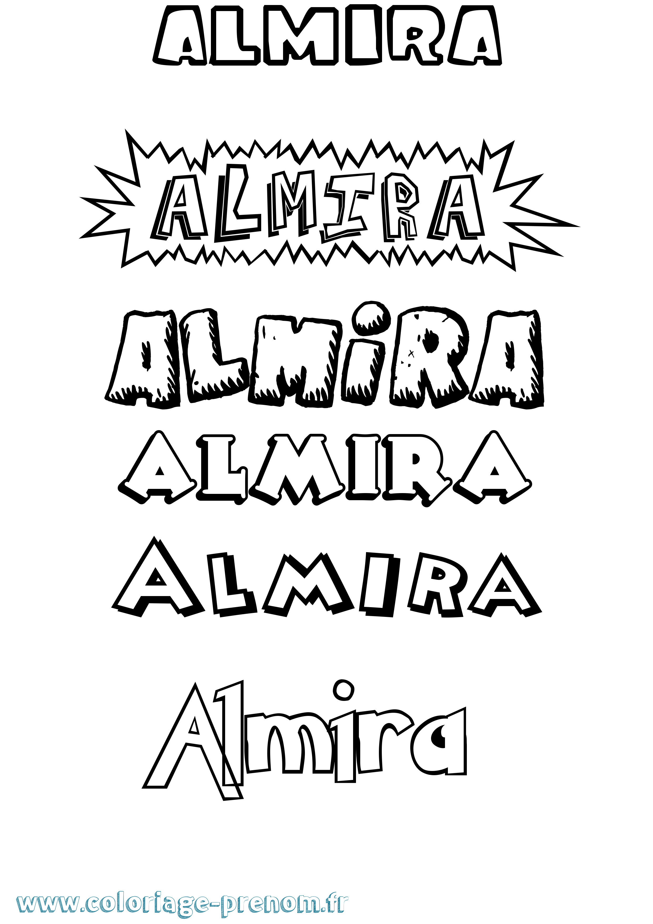 Coloriage Almira Dessin Animé Coloriage prénom Almira Dessin Animé