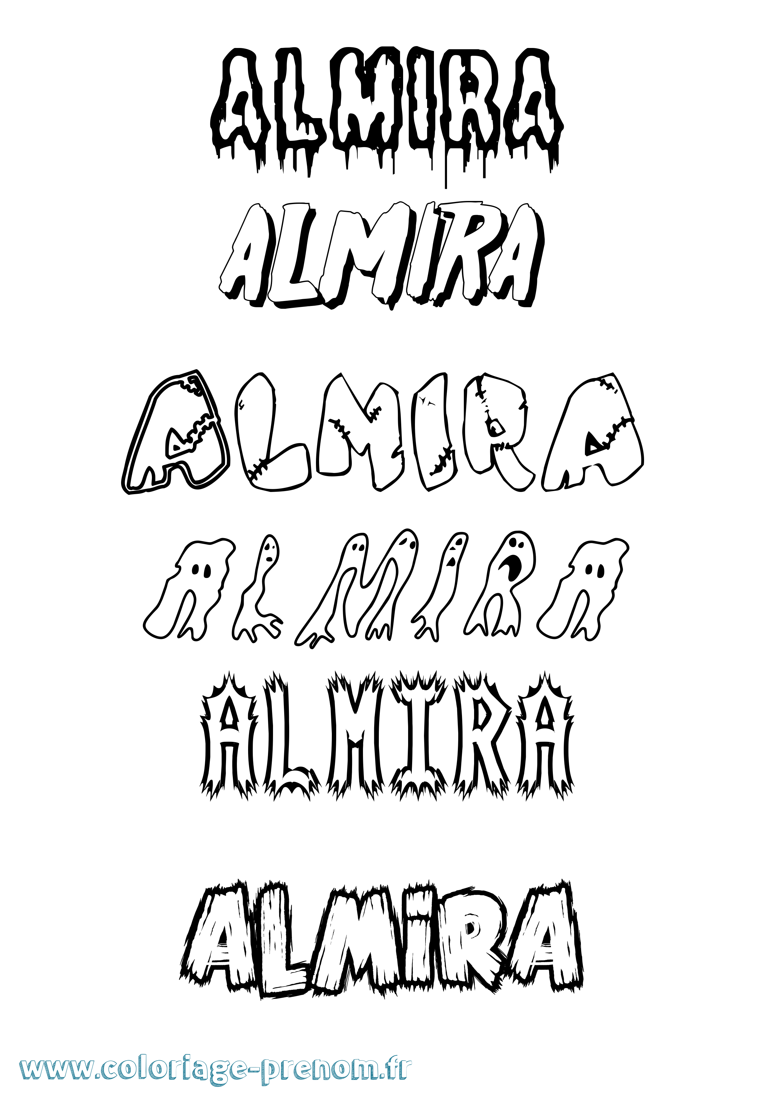 Coloriage Almira Frisson Coloriage prénom Almira Frisson