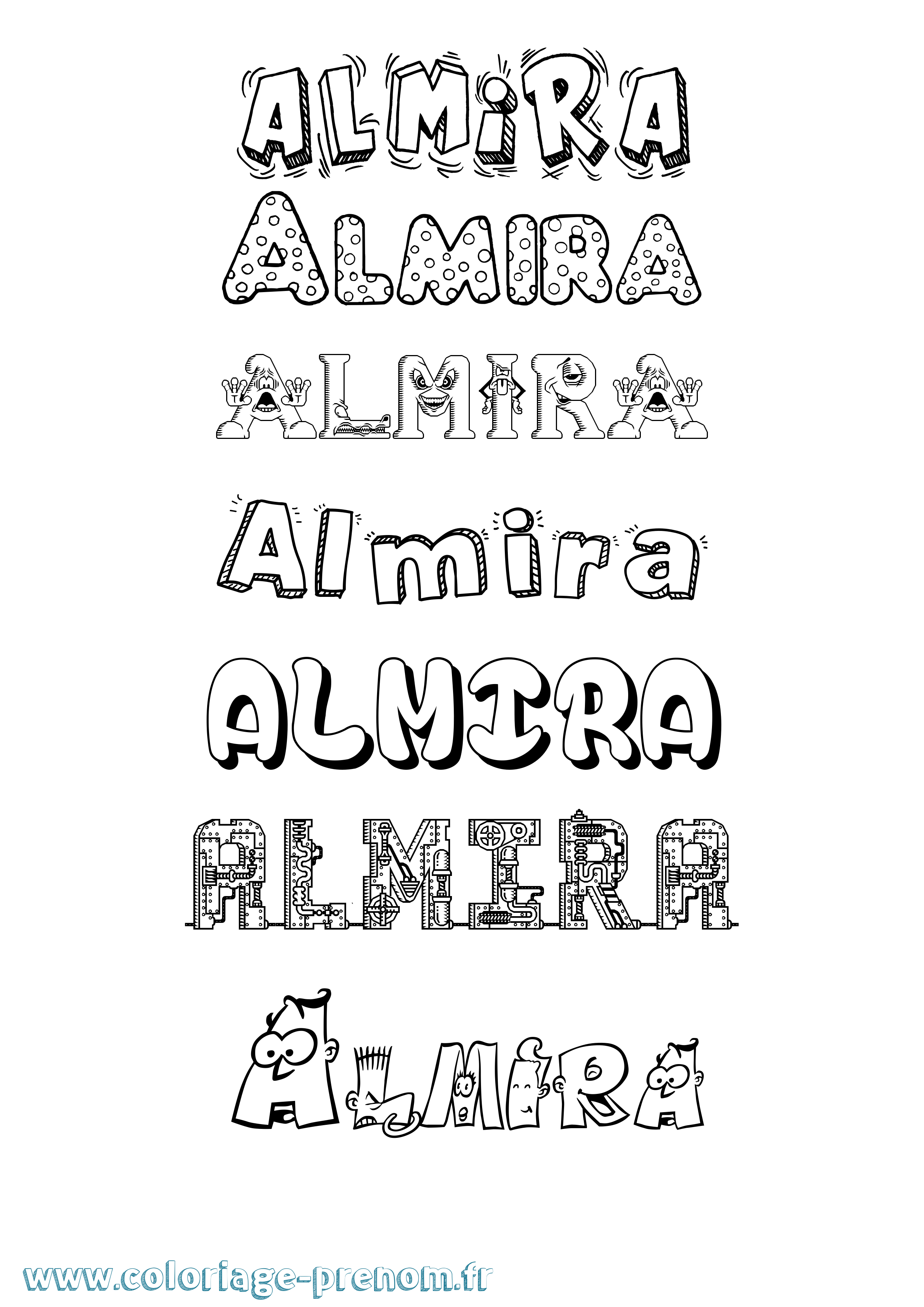 Coloriage Almira Fun Coloriage prénom Almira Fun