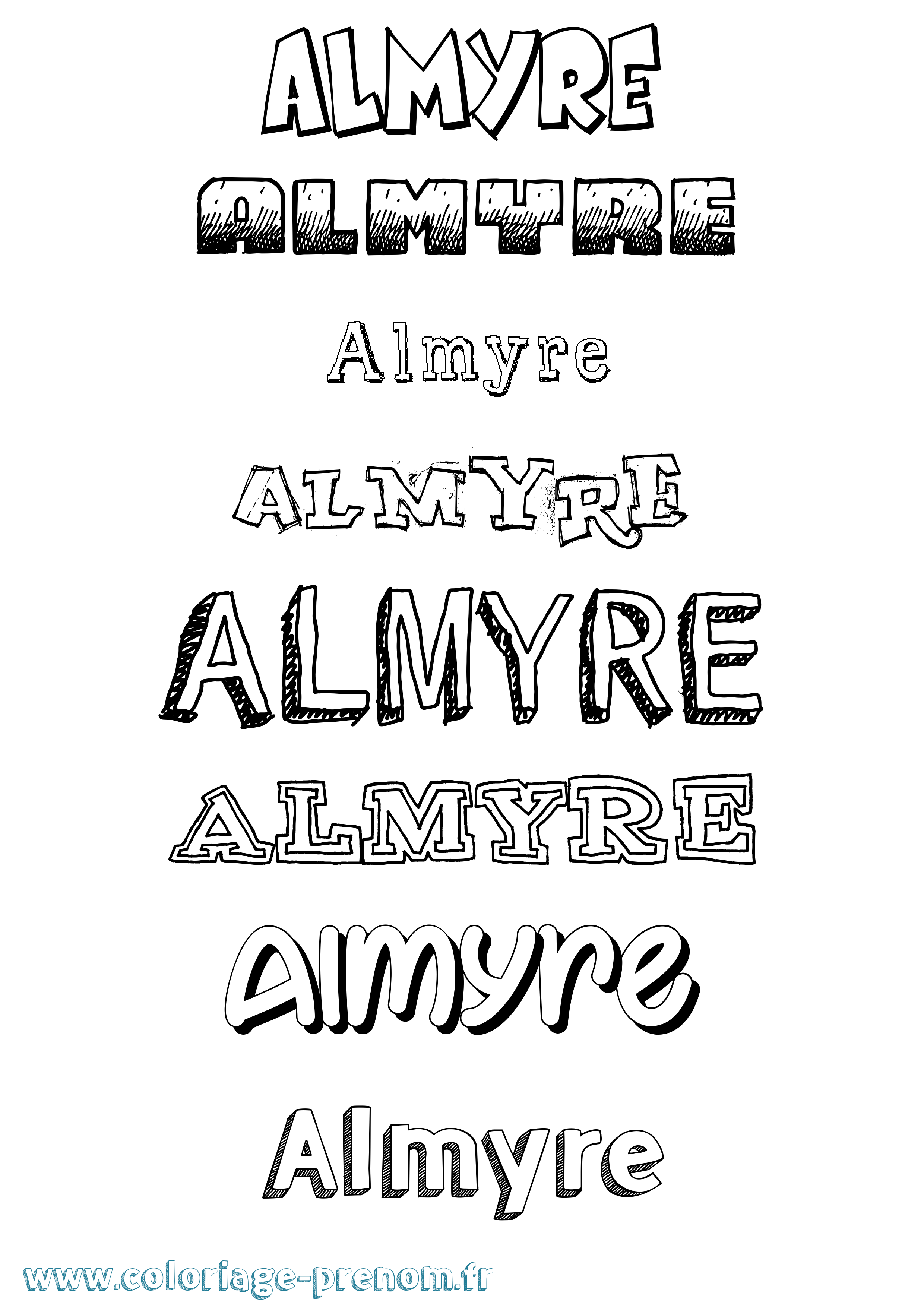 Coloriage Almyre Dessiné Coloriage prénom Almyre Dessiné
