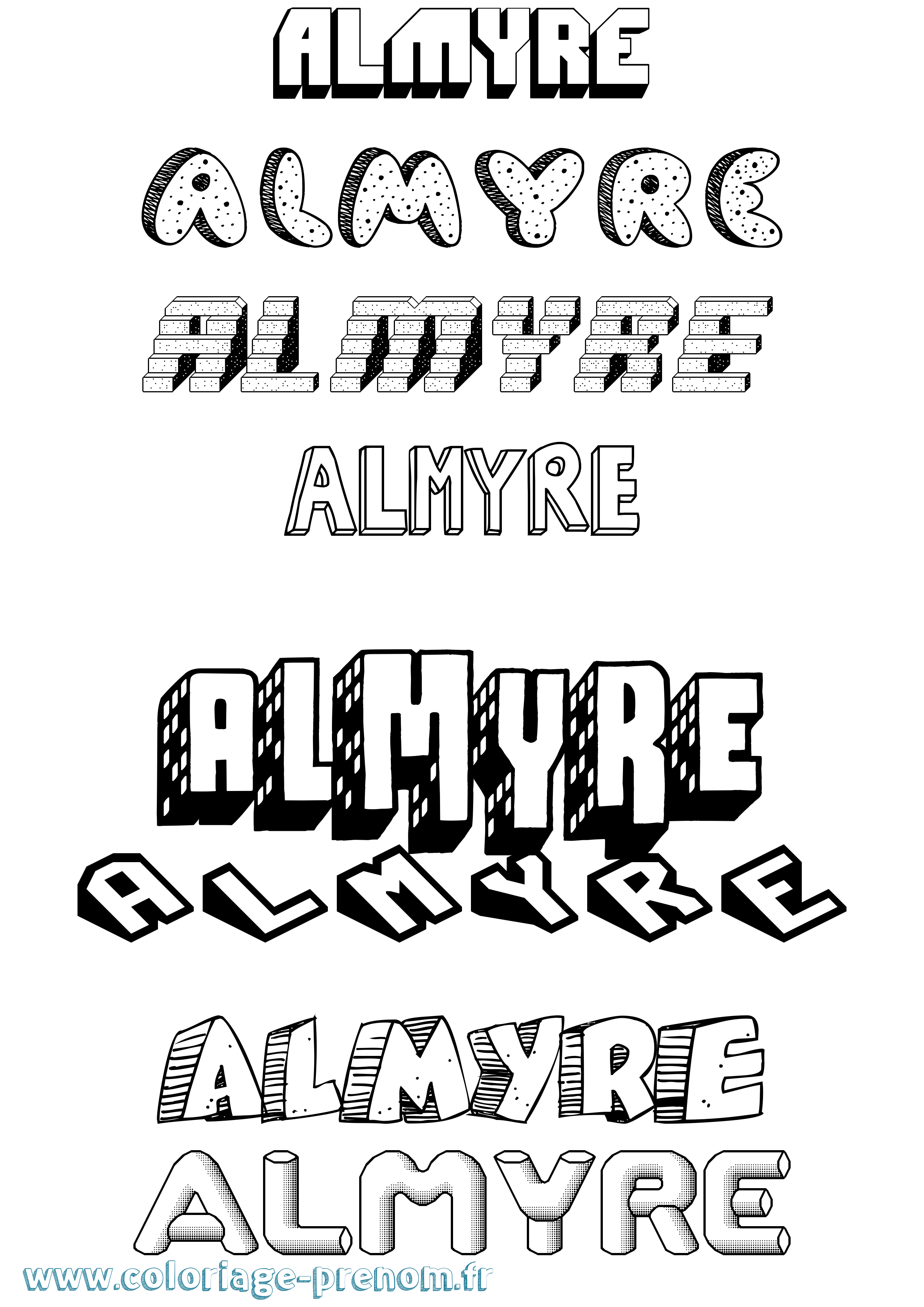 Coloriage Almyre Effet 3D Coloriage prénom Almyre Effet 3D