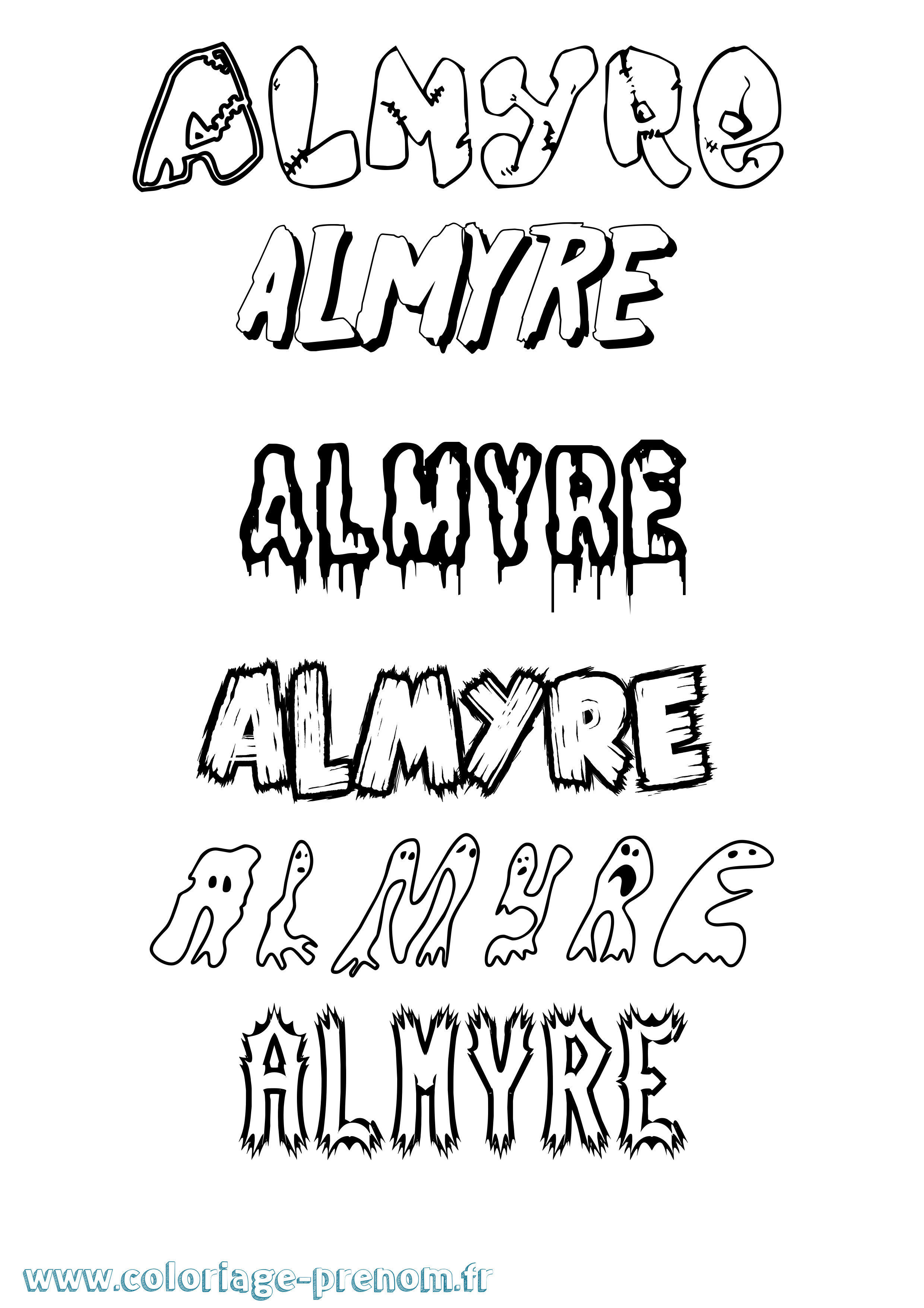 Coloriage Almyre Frisson Coloriage prénom Almyre Frisson
