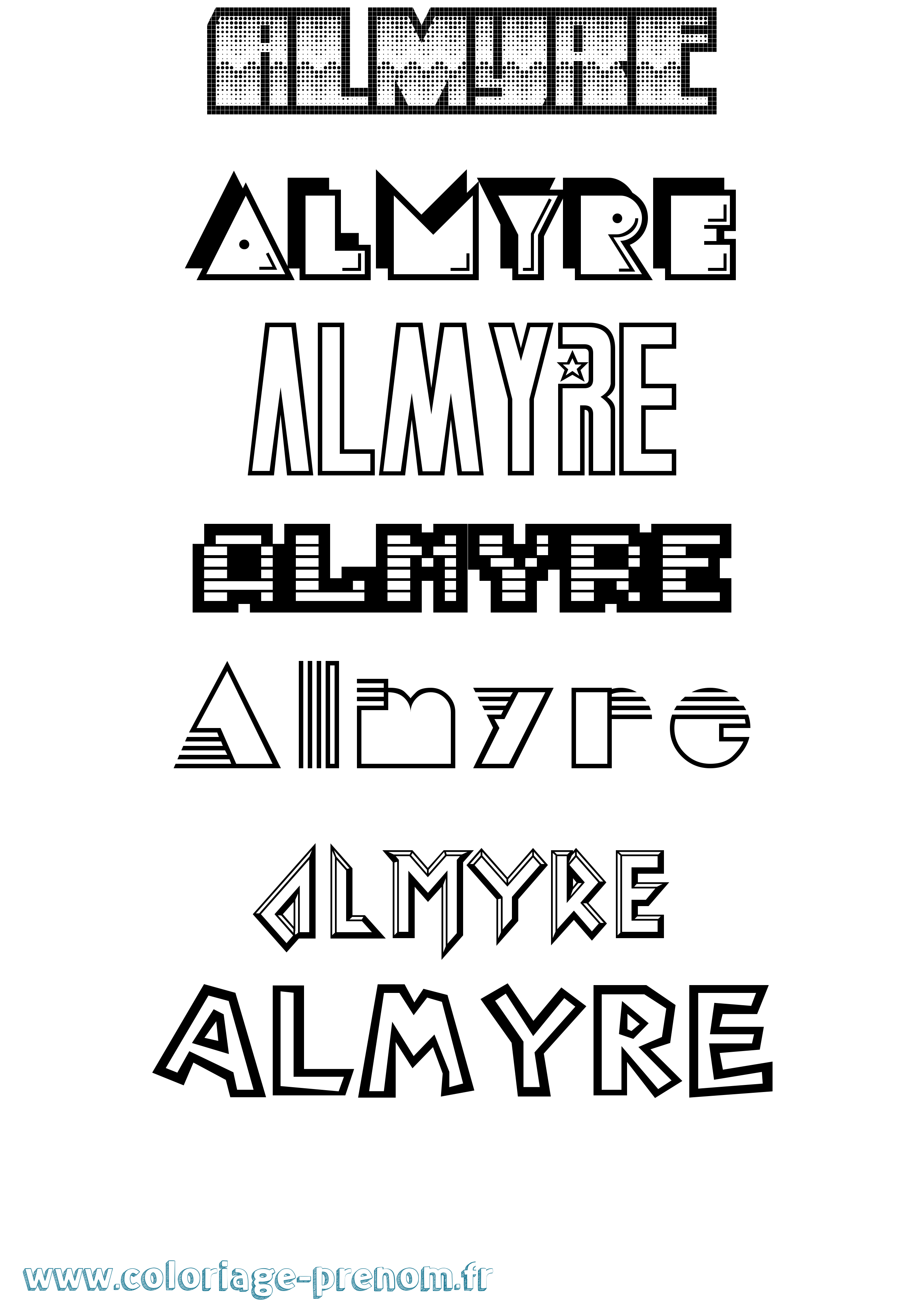 Coloriage Almyre Jeux Vidéos Coloriage prénom Almyre Jeux Vidéos