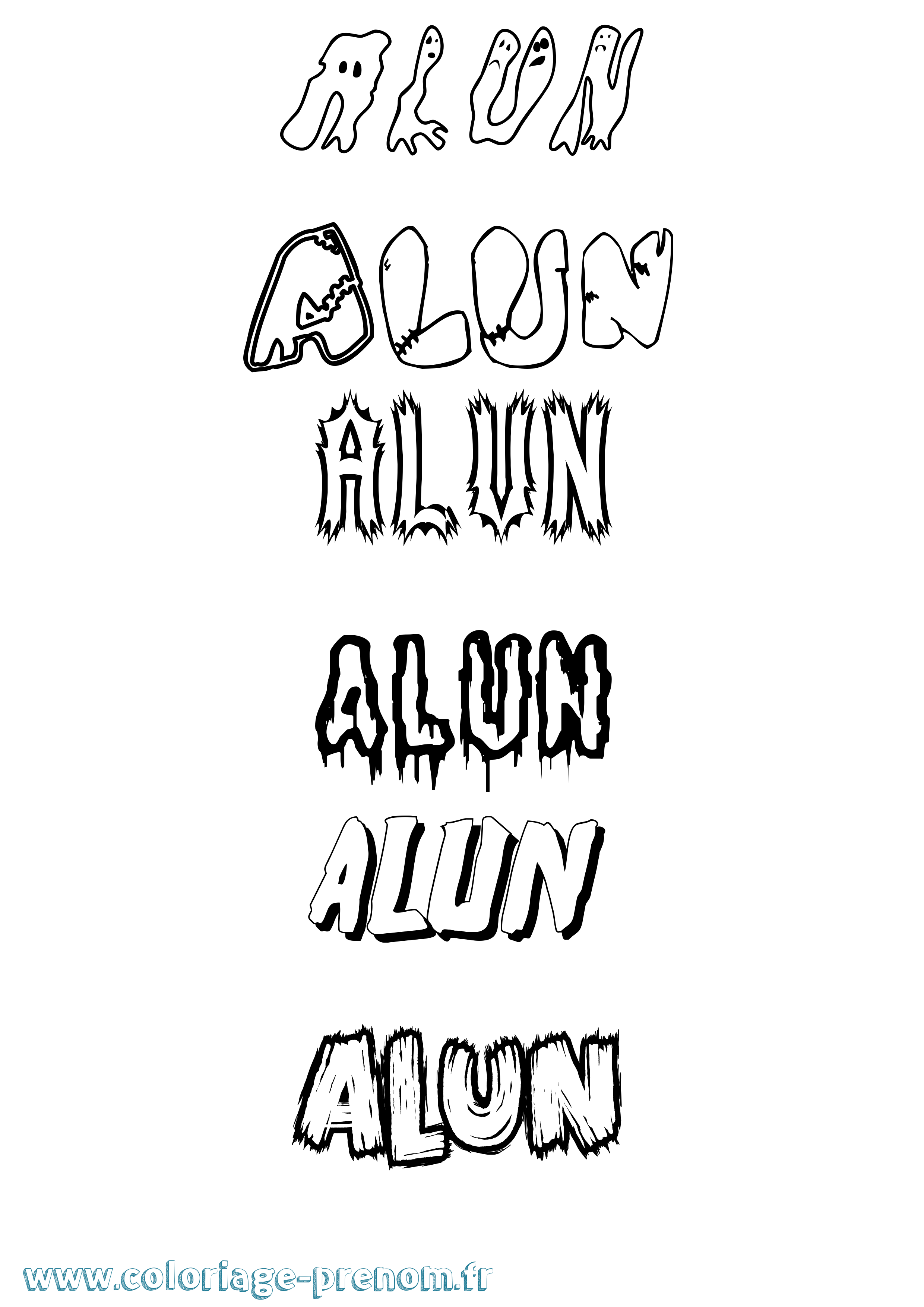Coloriage Alun Frisson Coloriage prénom Alun Frisson
