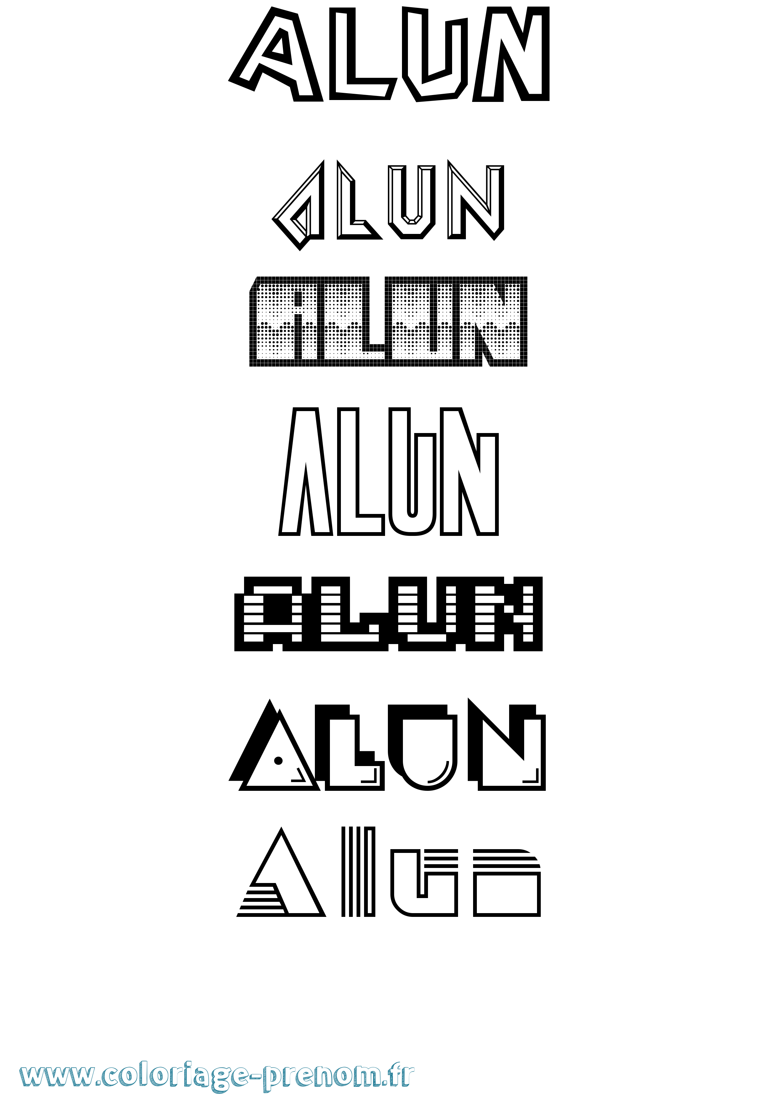 Coloriage Alun Jeux Vidéos Coloriage prénom Alun Jeux Vidéos