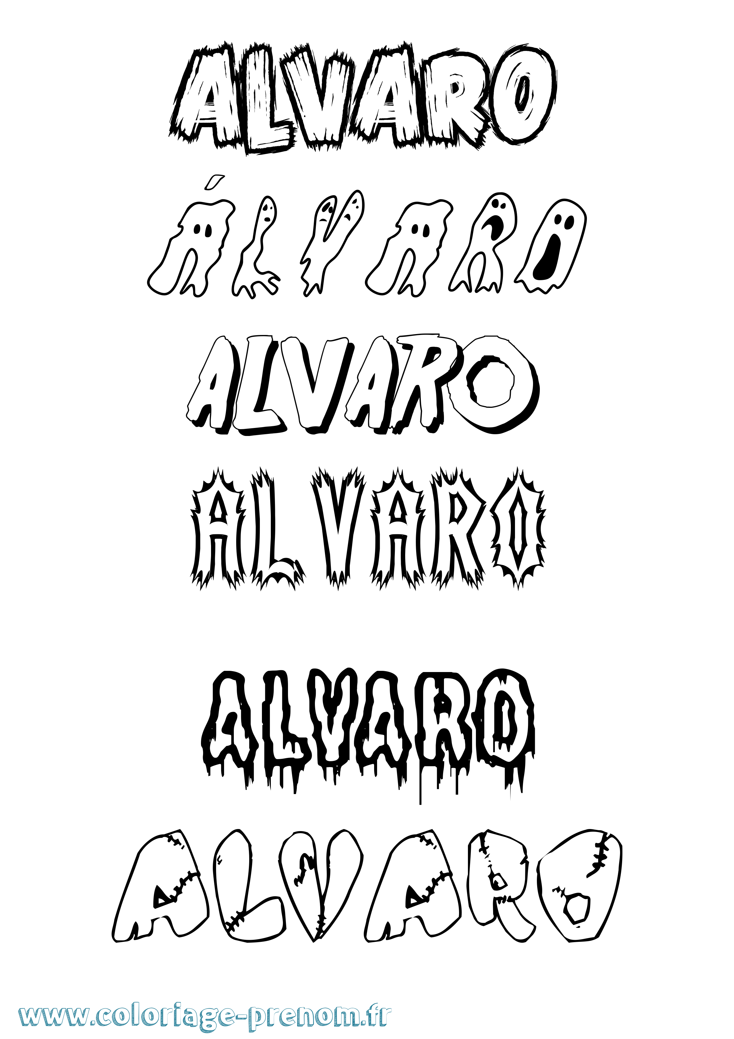 Coloriage Álvaro Frisson Coloriage prénom Álvaro Frisson