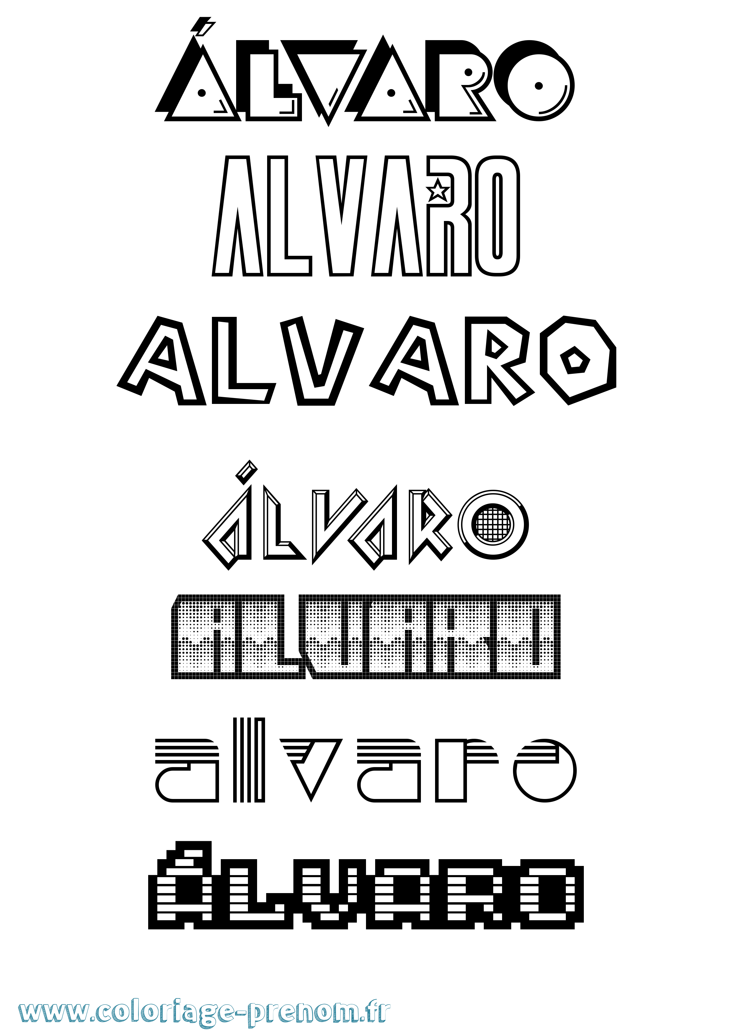 Coloriage Álvaro Jeux Vidéos Coloriage prénom Álvaro Jeux Vidéos