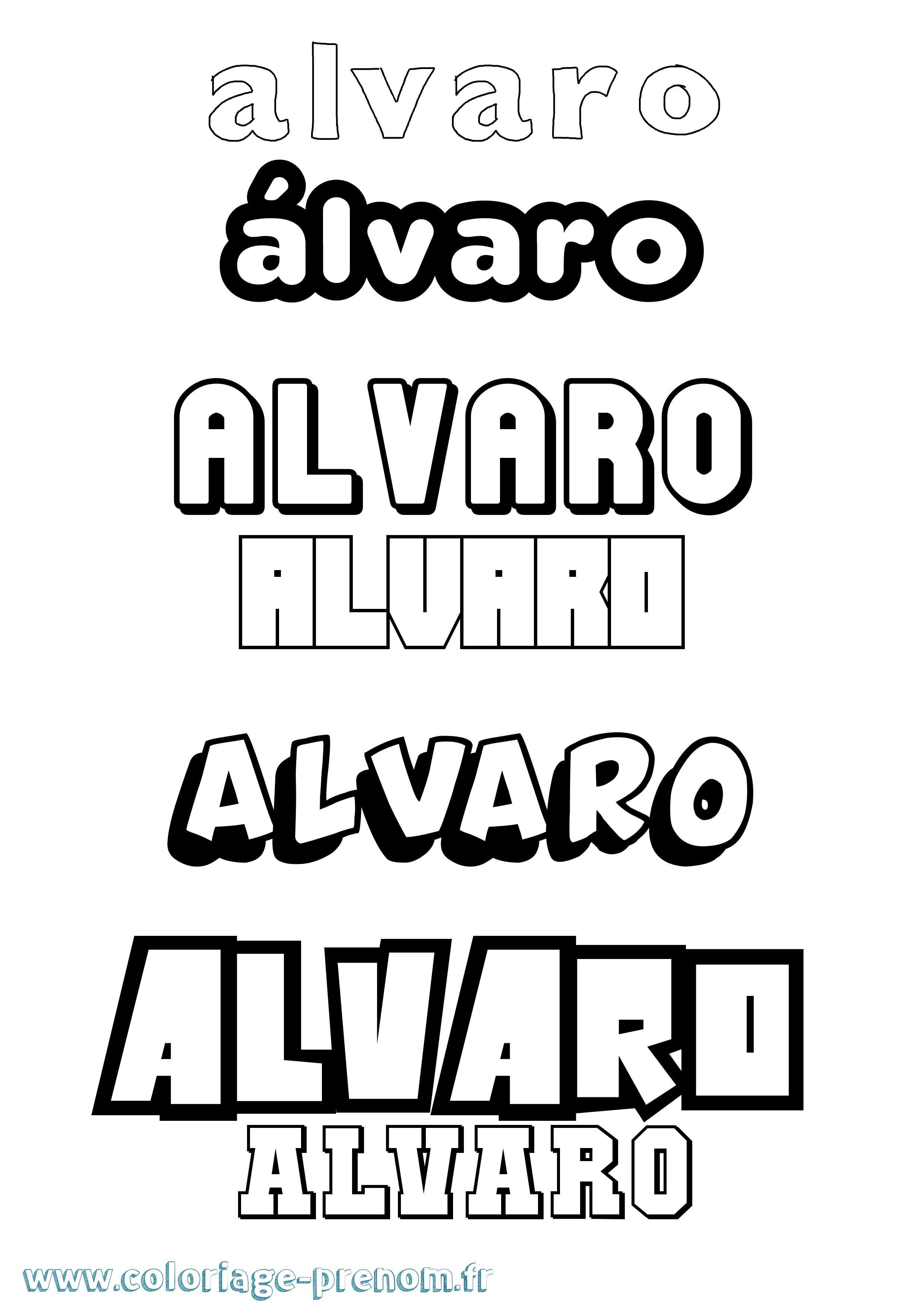 Coloriage Álvaro Simple Coloriage prénom Álvaro Simple