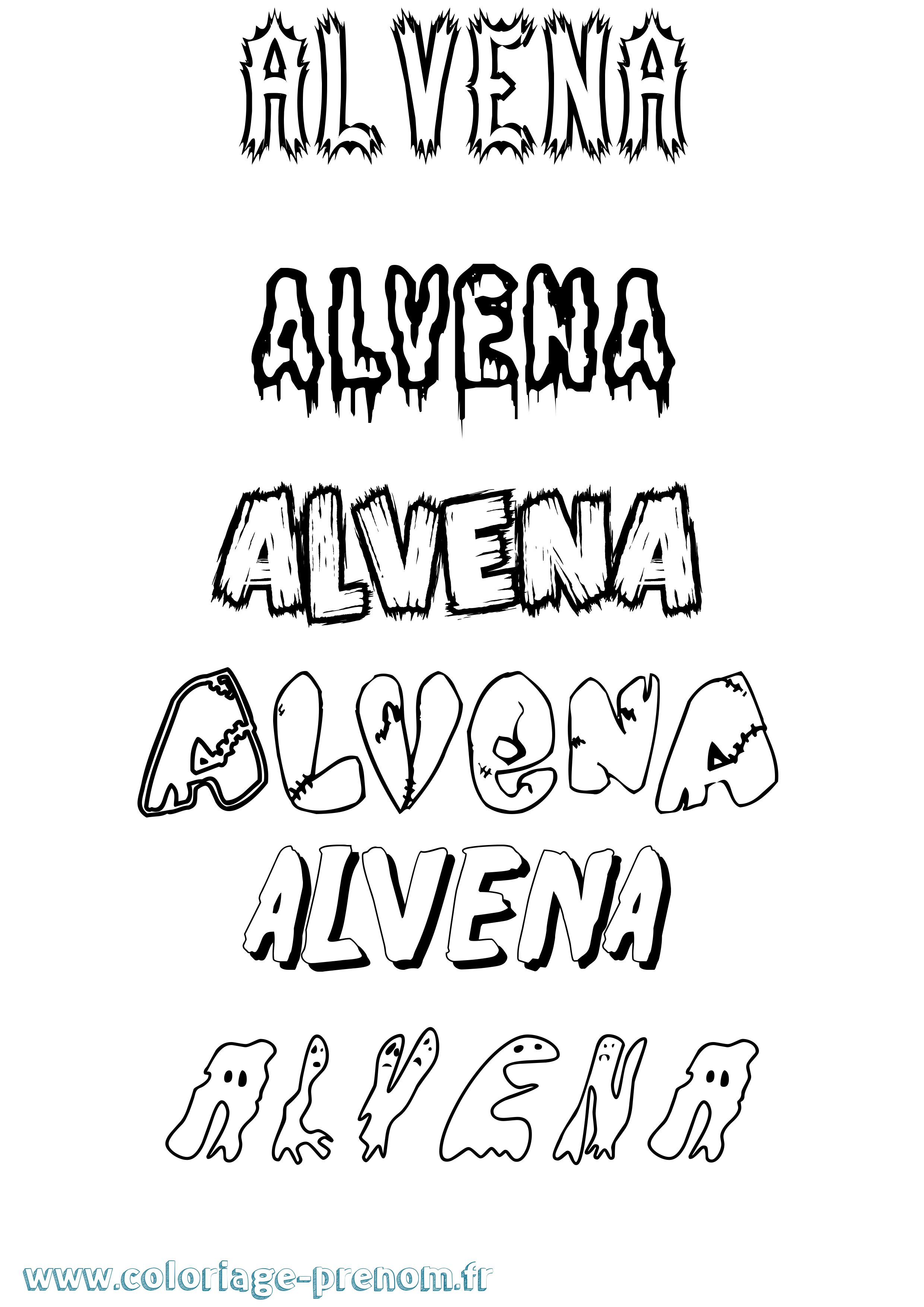 Coloriage Alvena Frisson Coloriage prénom Alvena Frisson