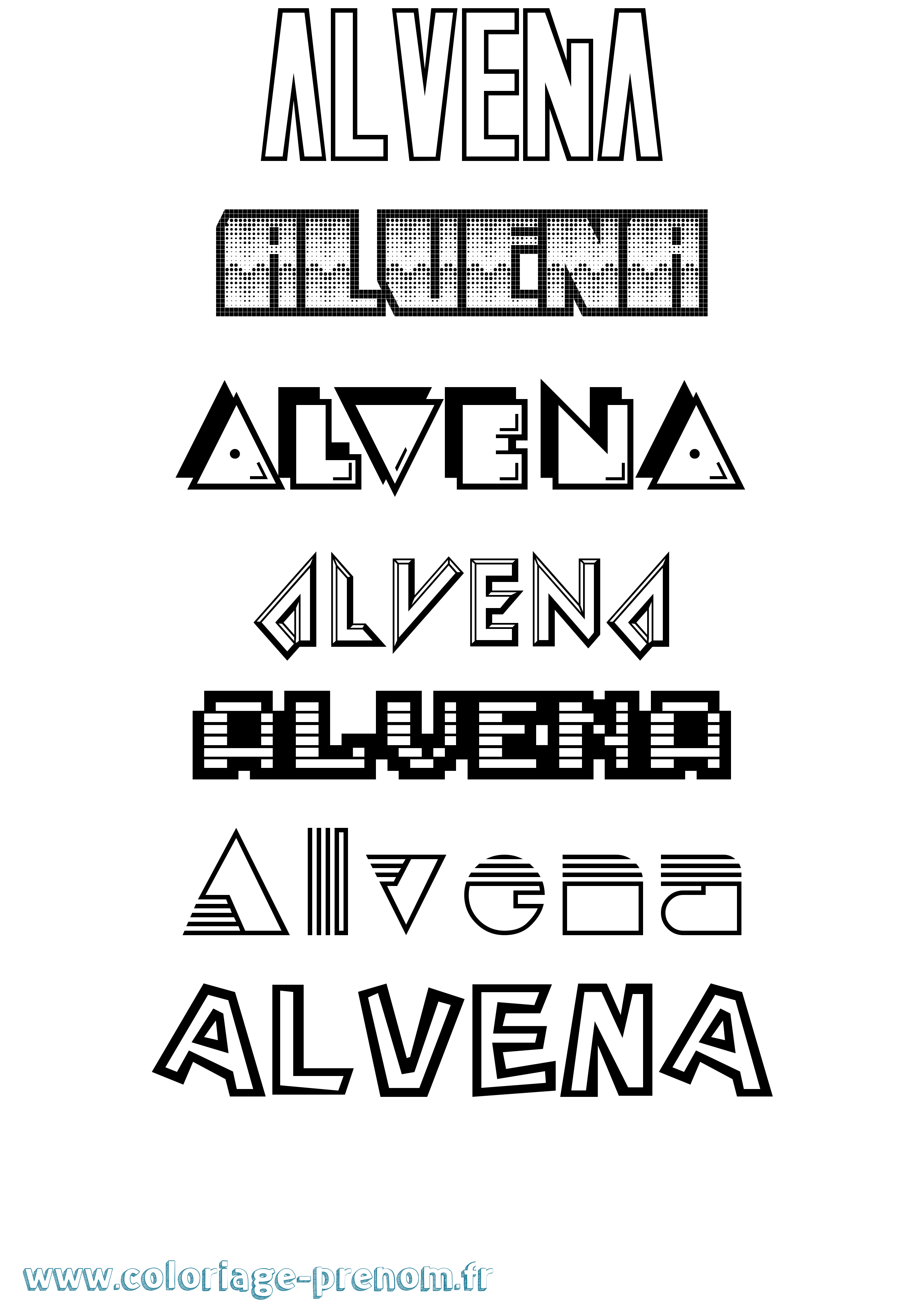 Coloriage Alvena Jeux Vidéos Coloriage prénom Alvena Jeux Vidéos