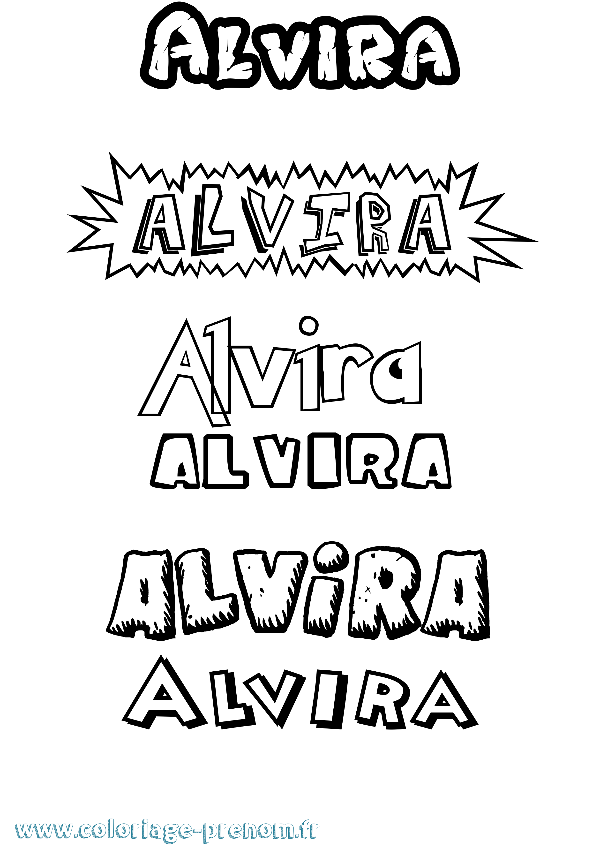 Coloriage Alvira Dessin Animé Coloriage prénom Alvira Dessin Animé