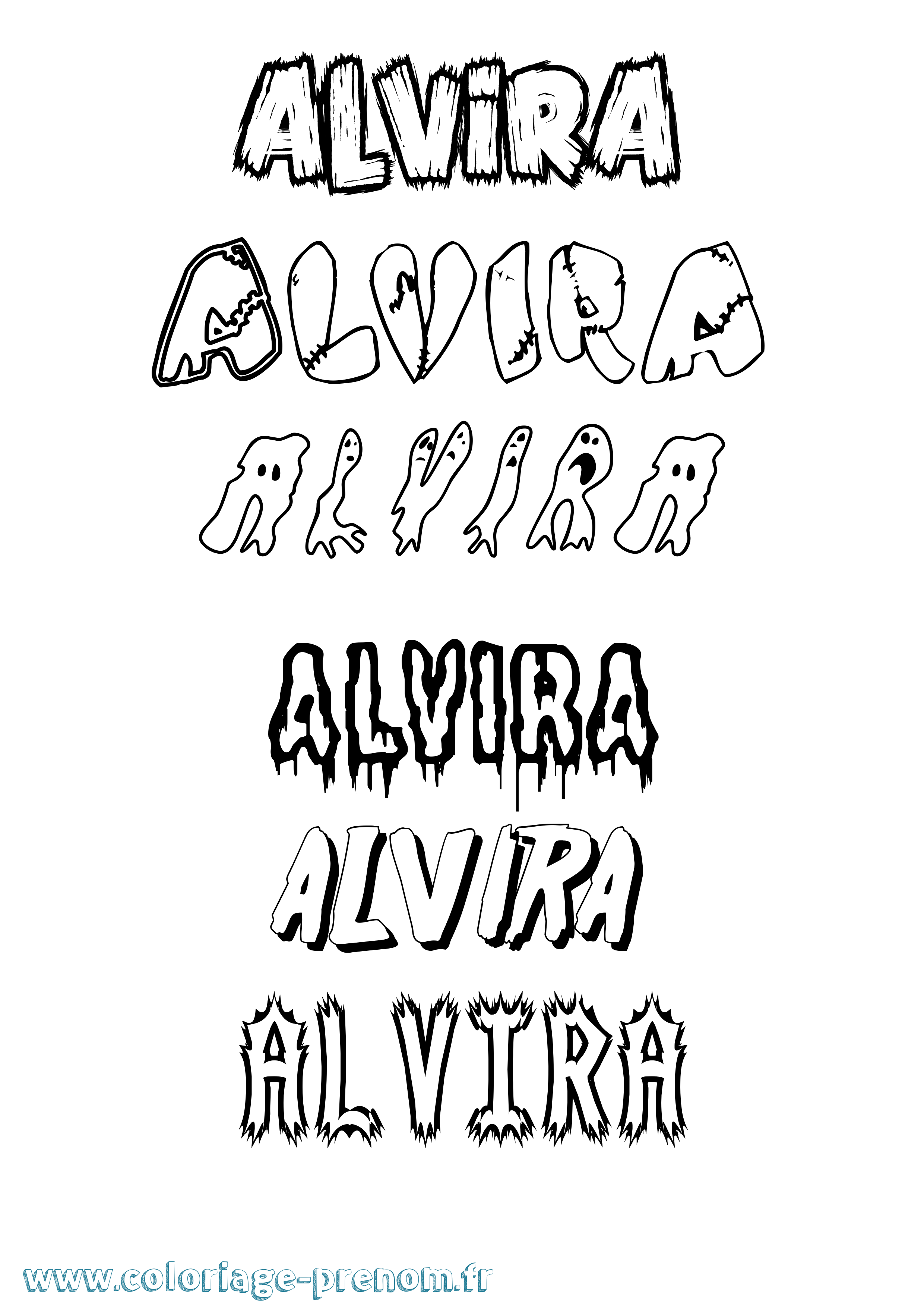 Coloriage Alvira Frisson Coloriage prénom Alvira Frisson