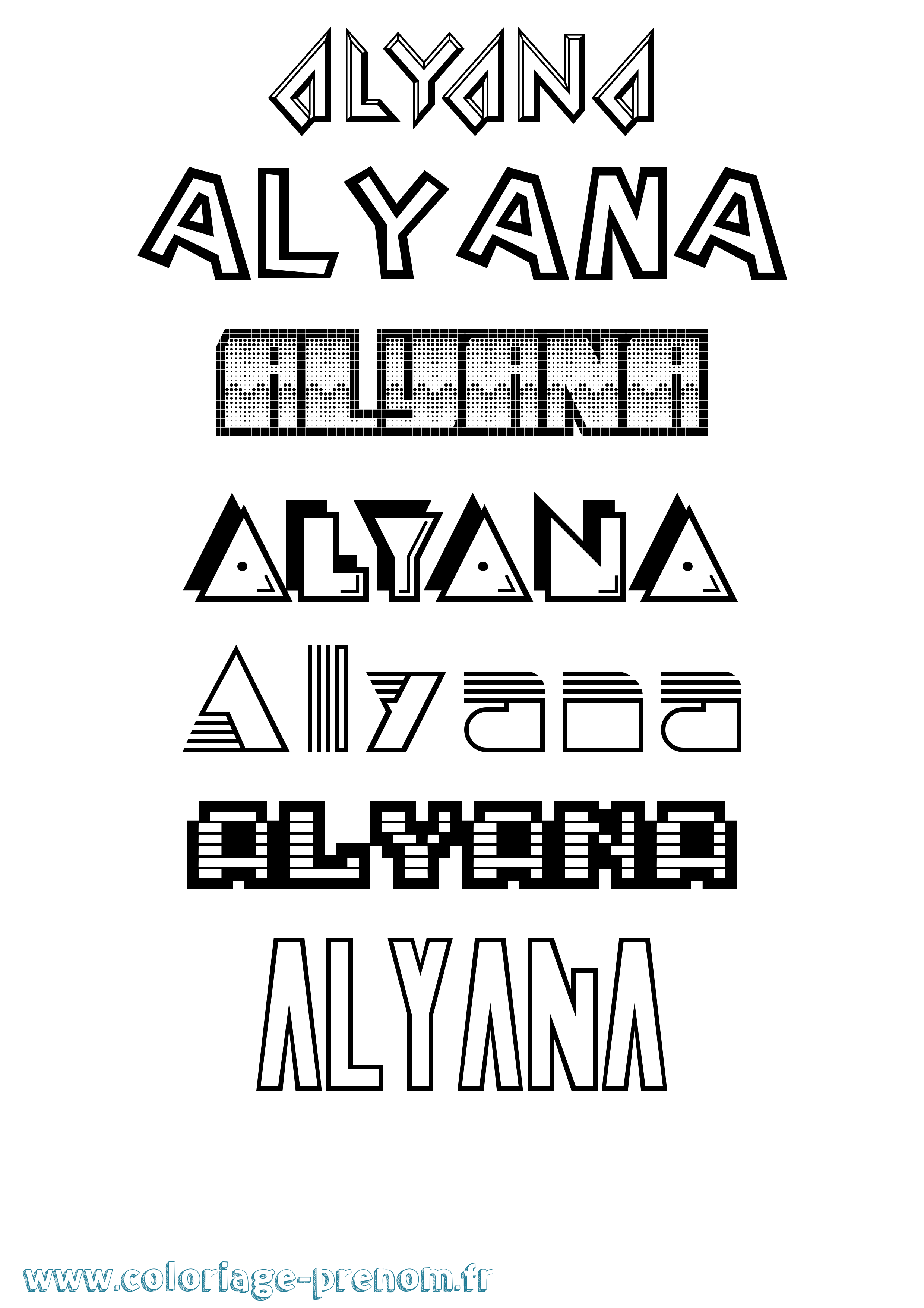 Coloriage Alyana Jeux Vidéos Coloriage prénom Alyana Jeux Vidéos