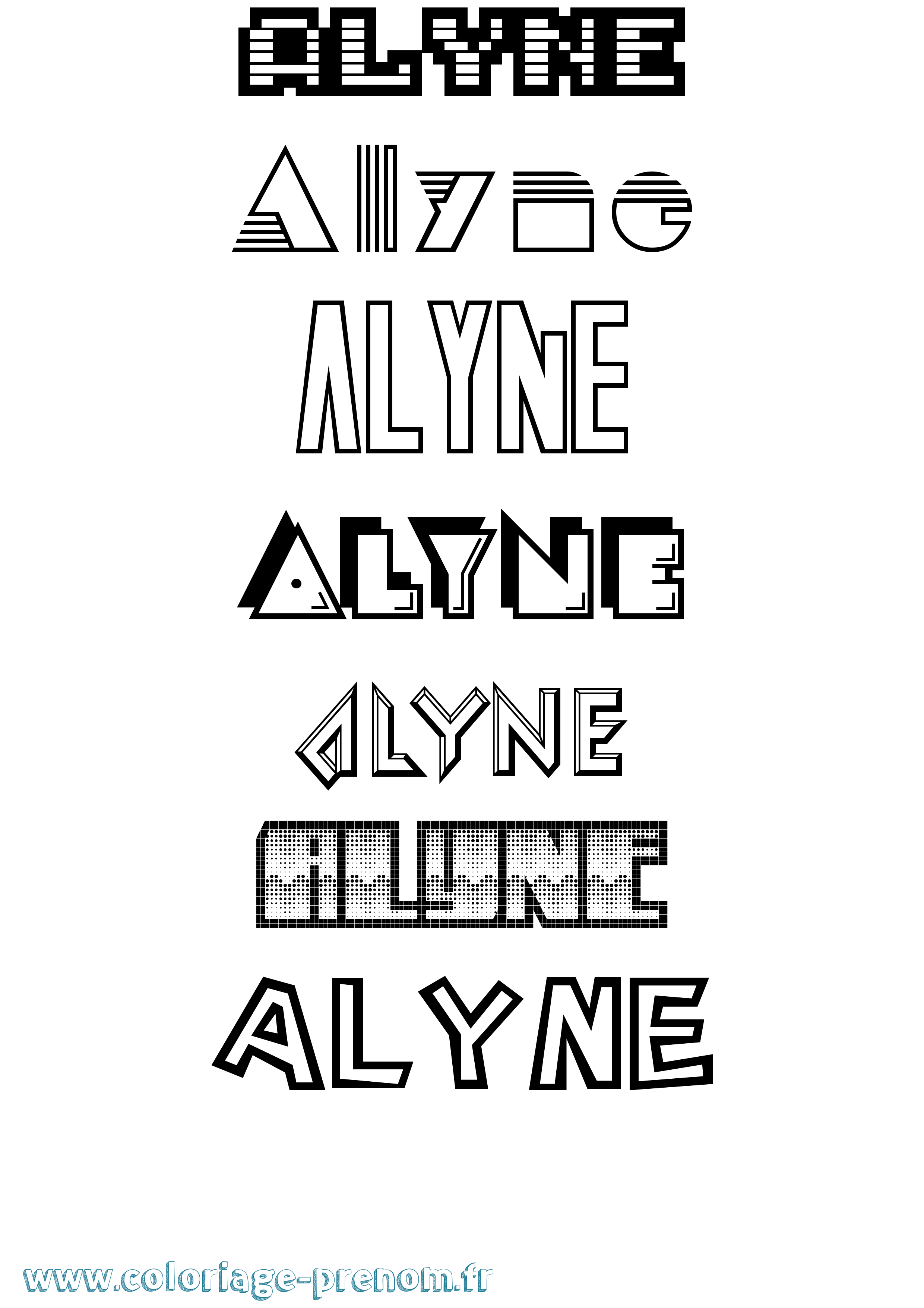 Coloriage Alyne Jeux Vidéos Coloriage prénom Alyne Jeux Vidéos