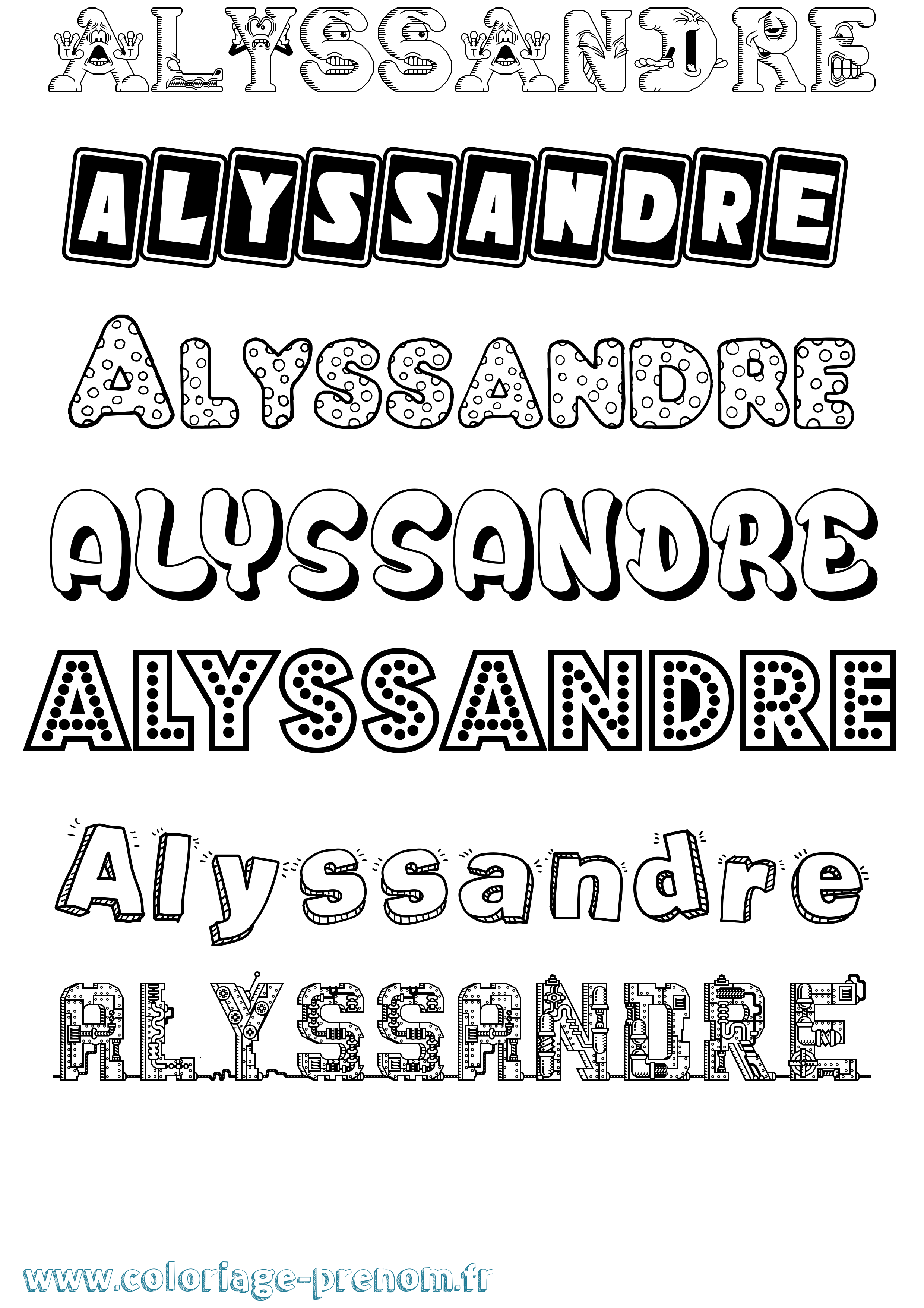 Coloriage Alyssandre Fun Coloriage prénom Alyssandre Fun