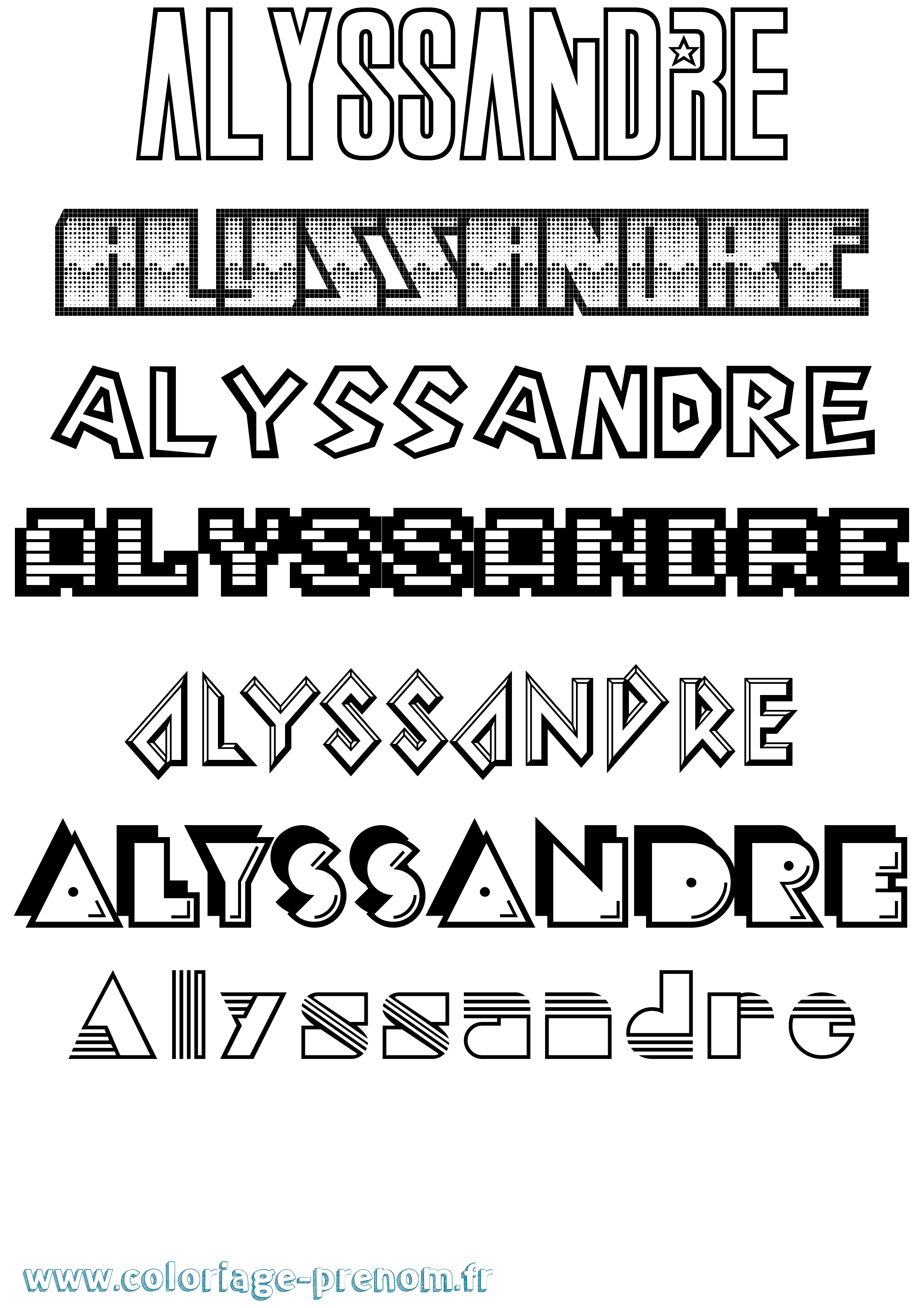 Coloriage Alyssandre Jeux Vidéos Coloriage prénom Alyssandre Jeux Vidéos