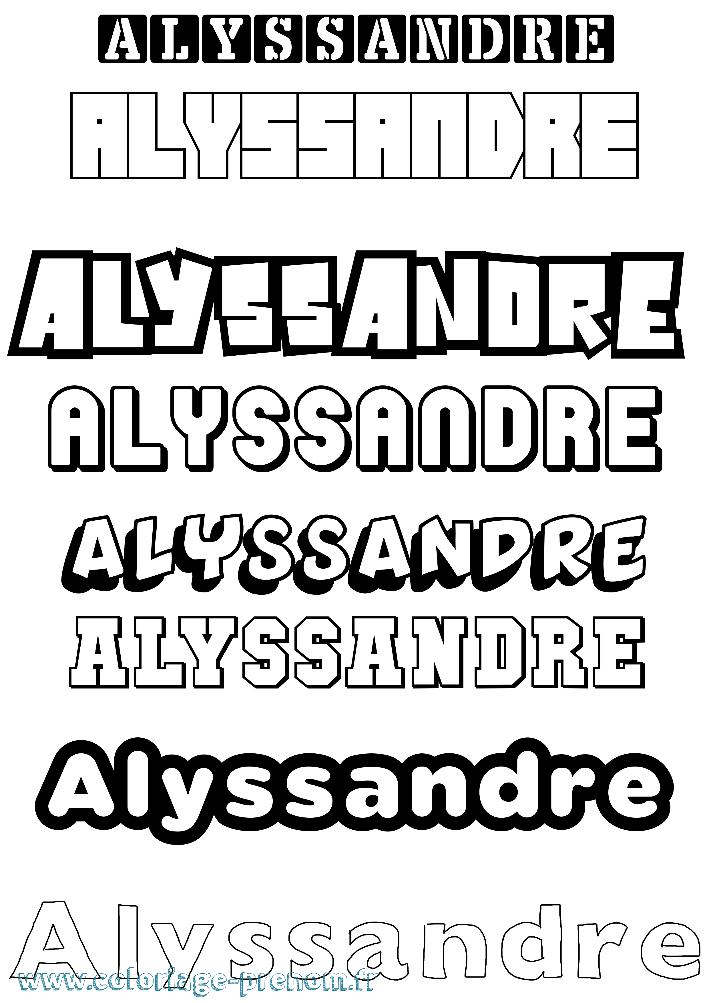 Coloriage Alyssandre Simple Coloriage prénom Alyssandre Simple