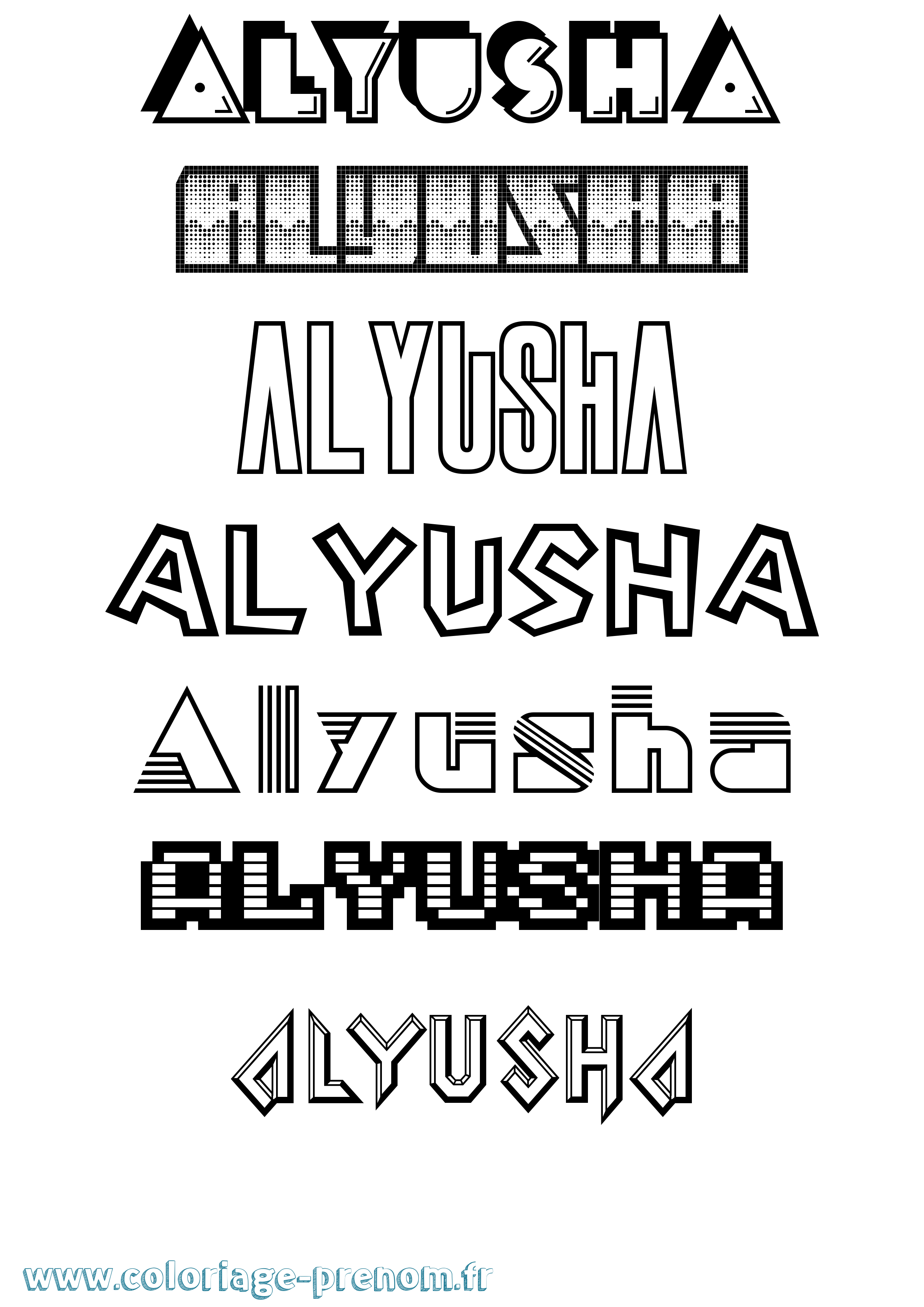 Coloriage Alyusha Jeux Vidéos Coloriage prénom Alyusha Jeux Vidéos