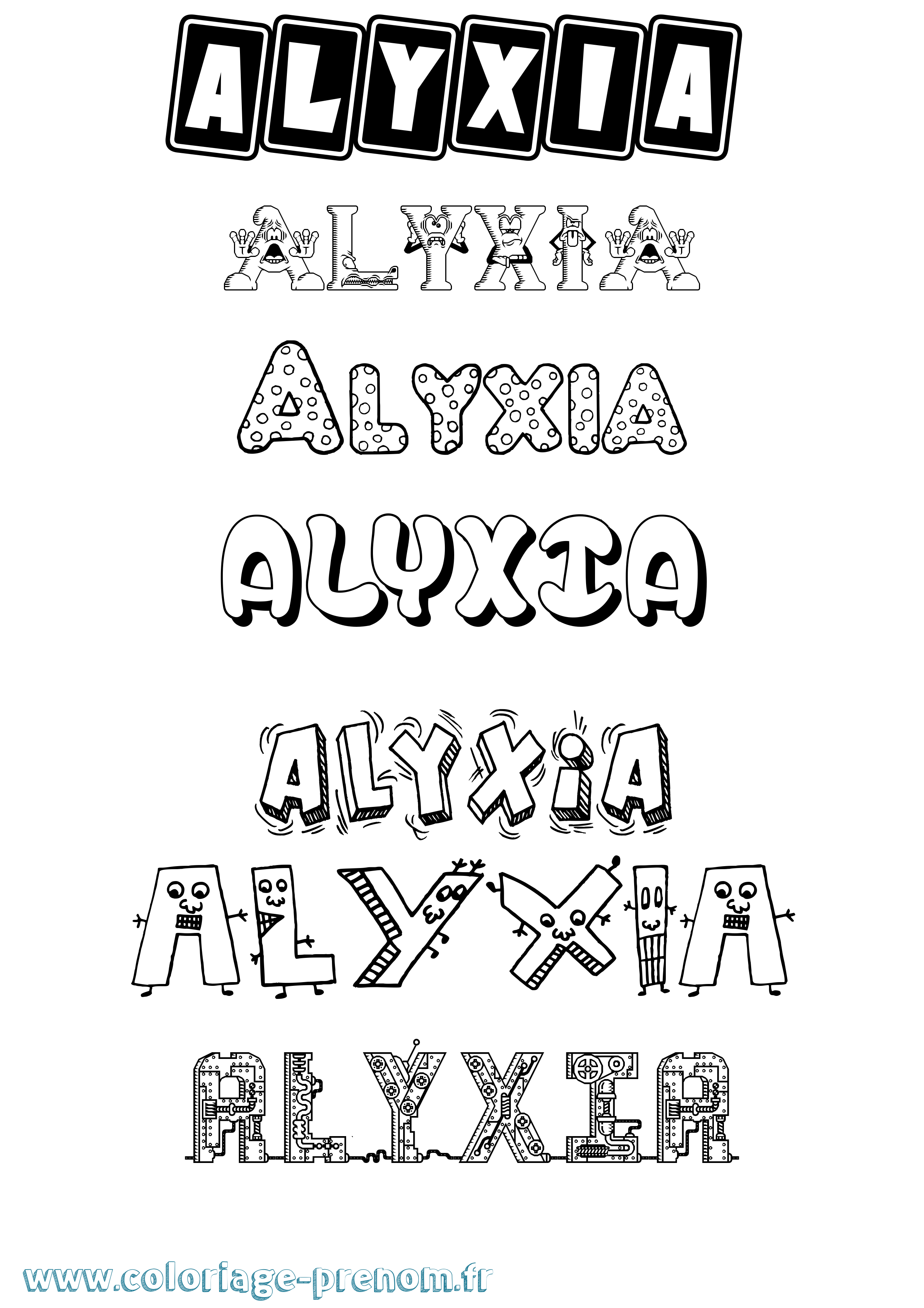 Coloriage Alyxia Fun Coloriage prénom Alyxia Fun
