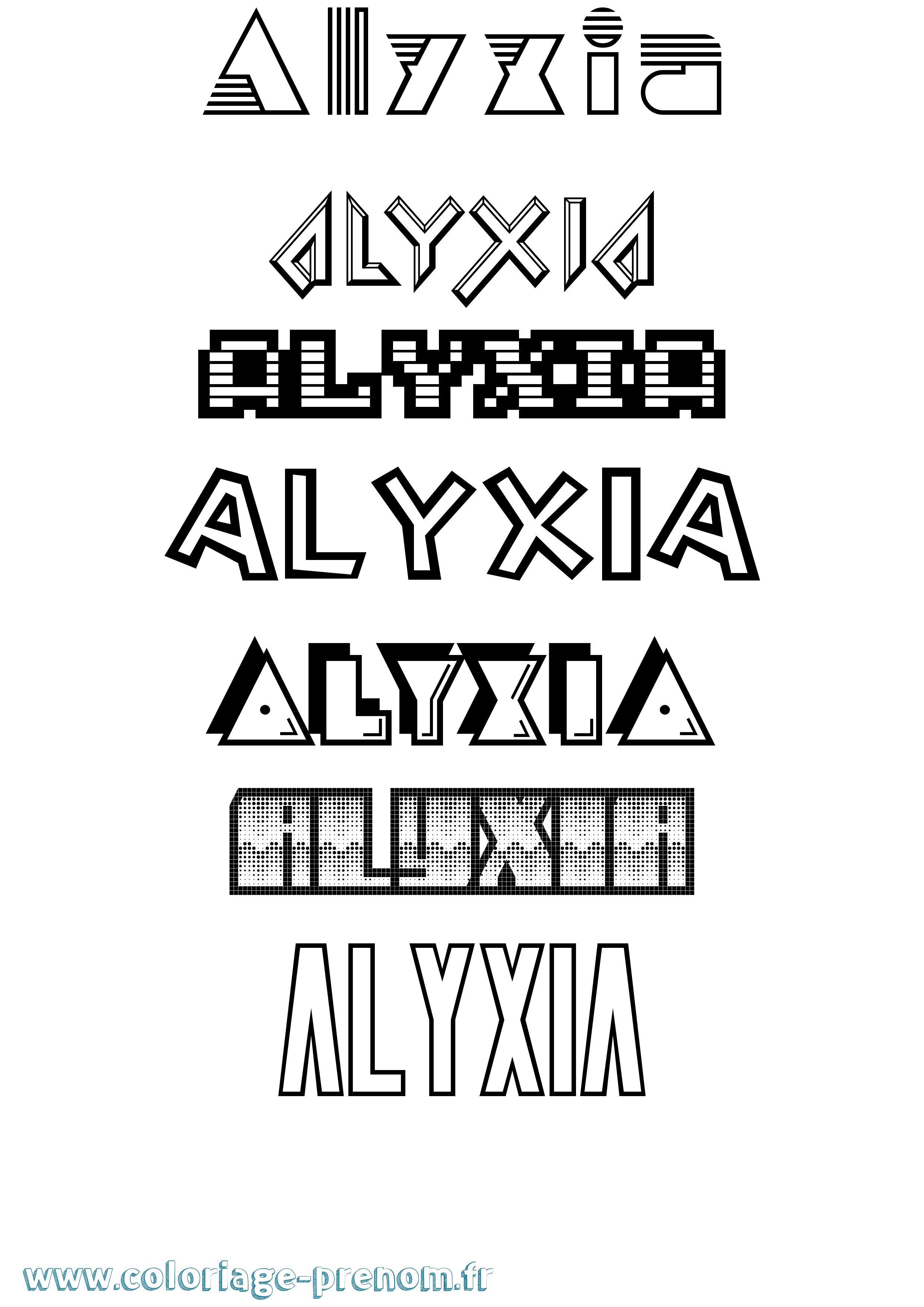 Coloriage Alyxia Jeux Vidéos Coloriage prénom Alyxia Jeux Vidéos