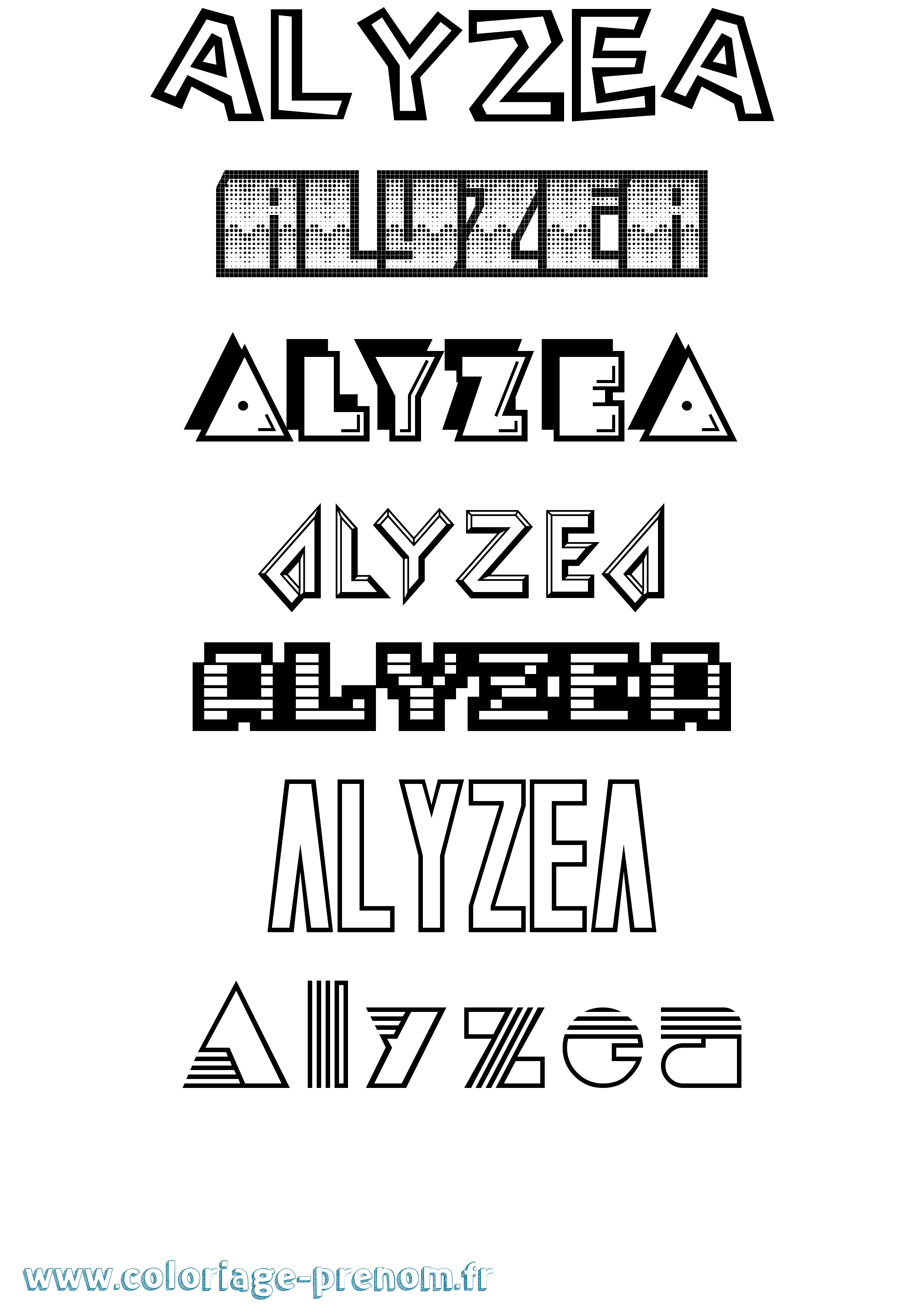 Coloriage Alyzea Jeux Vidéos Coloriage prénom Alyzea Jeux Vidéos