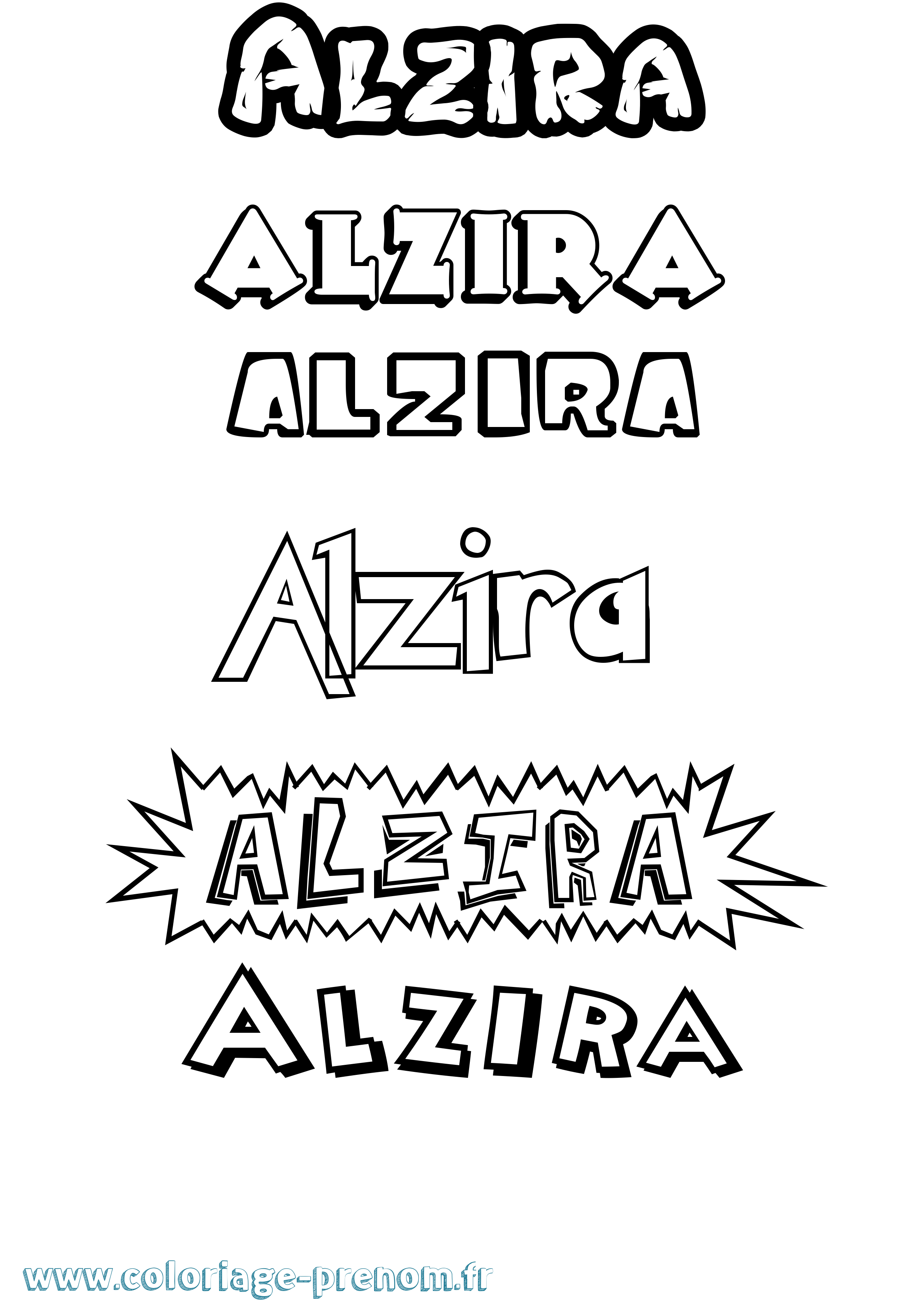 Coloriage Alzira Dessin Animé Coloriage prénom Alzira Dessin Animé