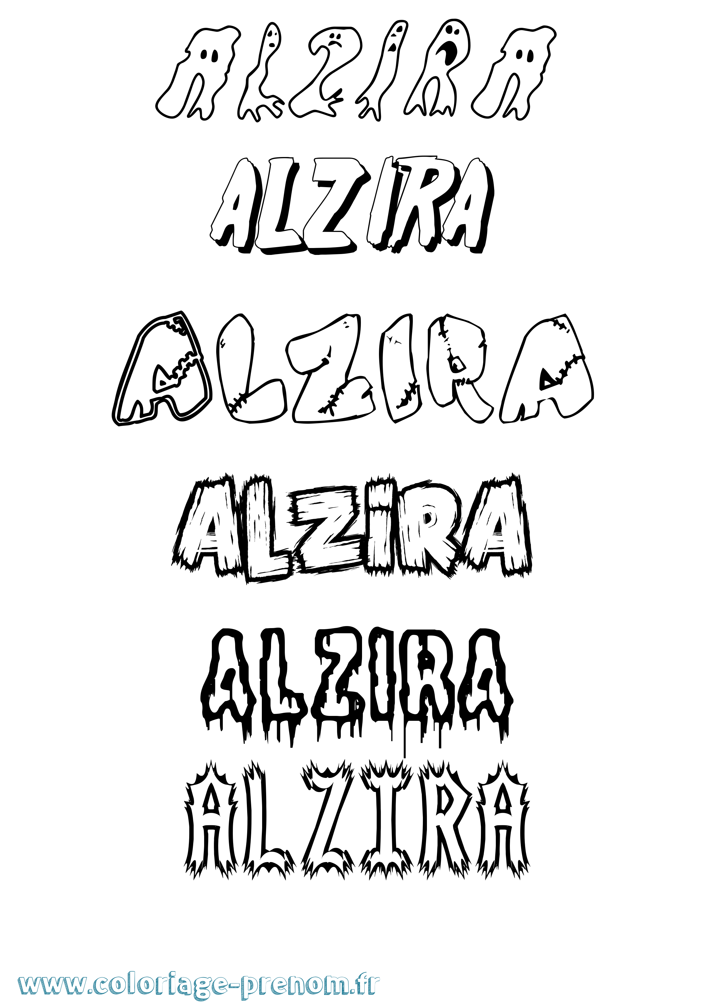 Coloriage Alzira Frisson Coloriage prénom Alzira Frisson
