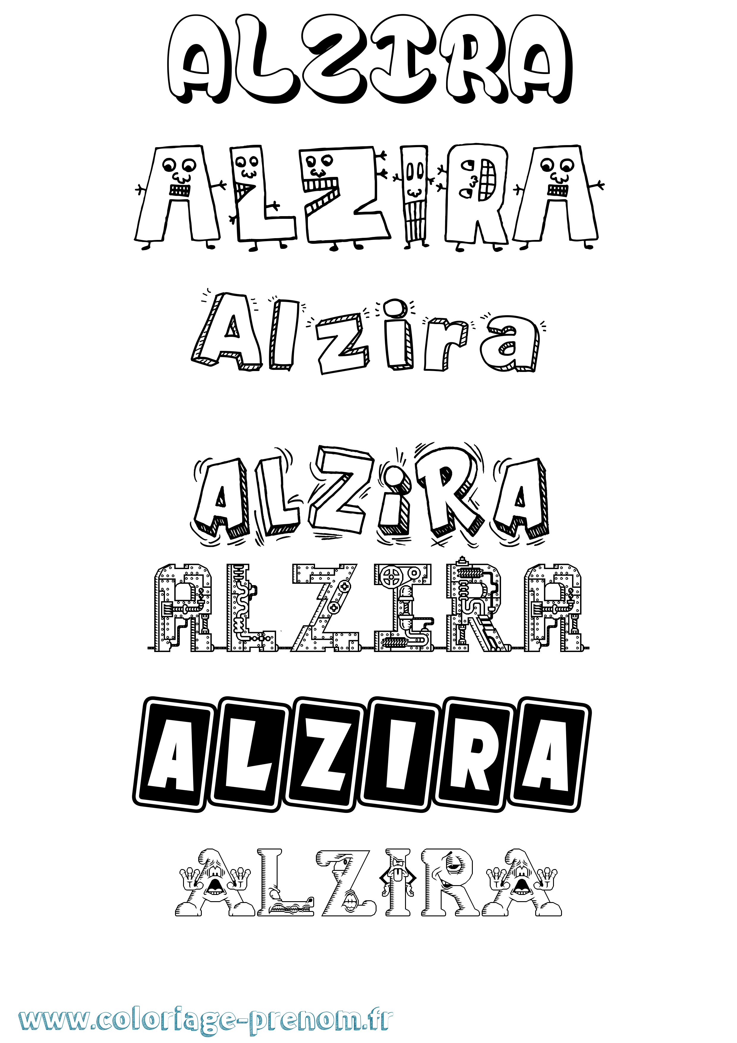 Coloriage Alzira Fun Coloriage prénom Alzira Fun
