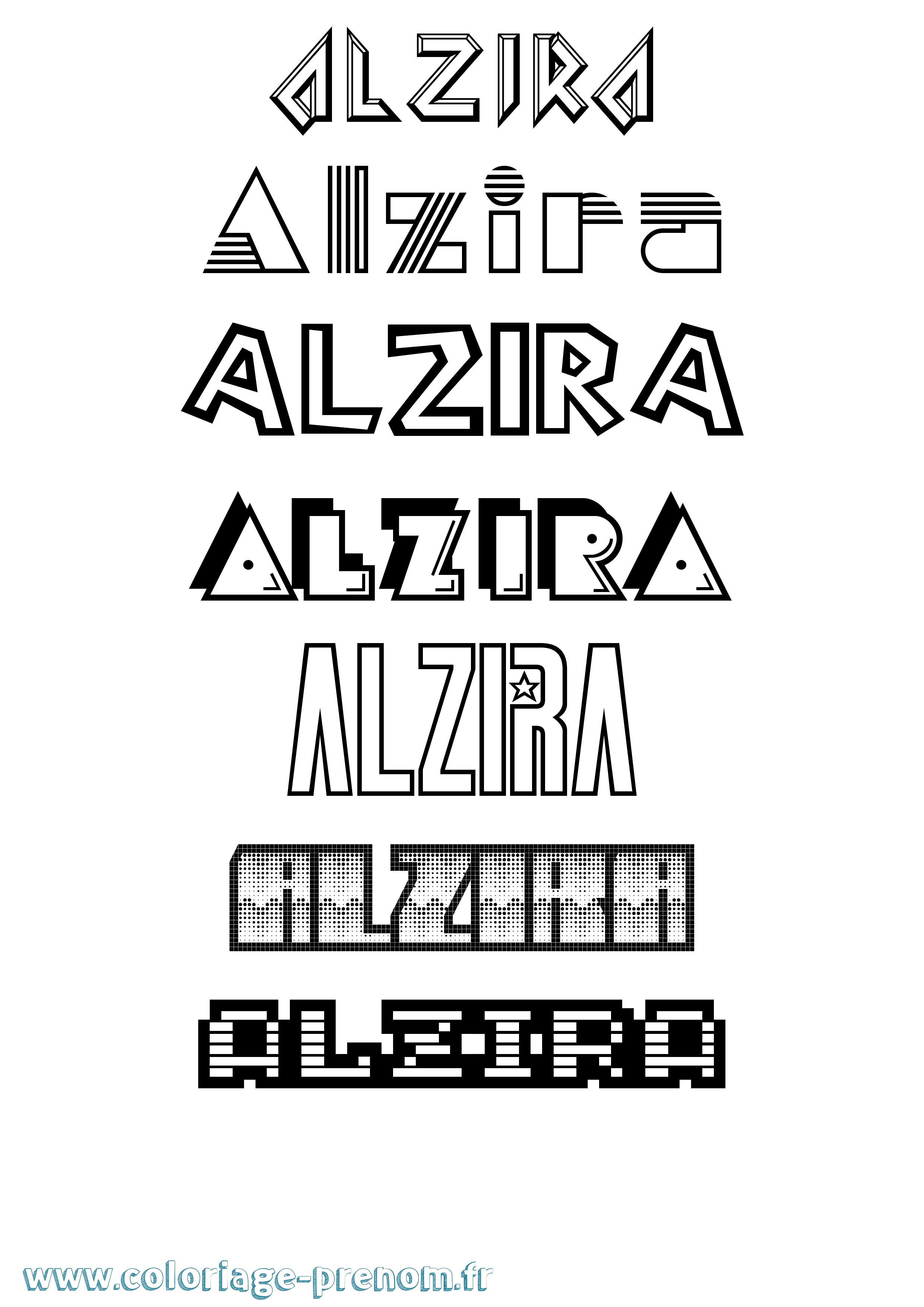 Coloriage Alzira Jeux Vidéos Coloriage prénom Alzira Jeux Vidéos
