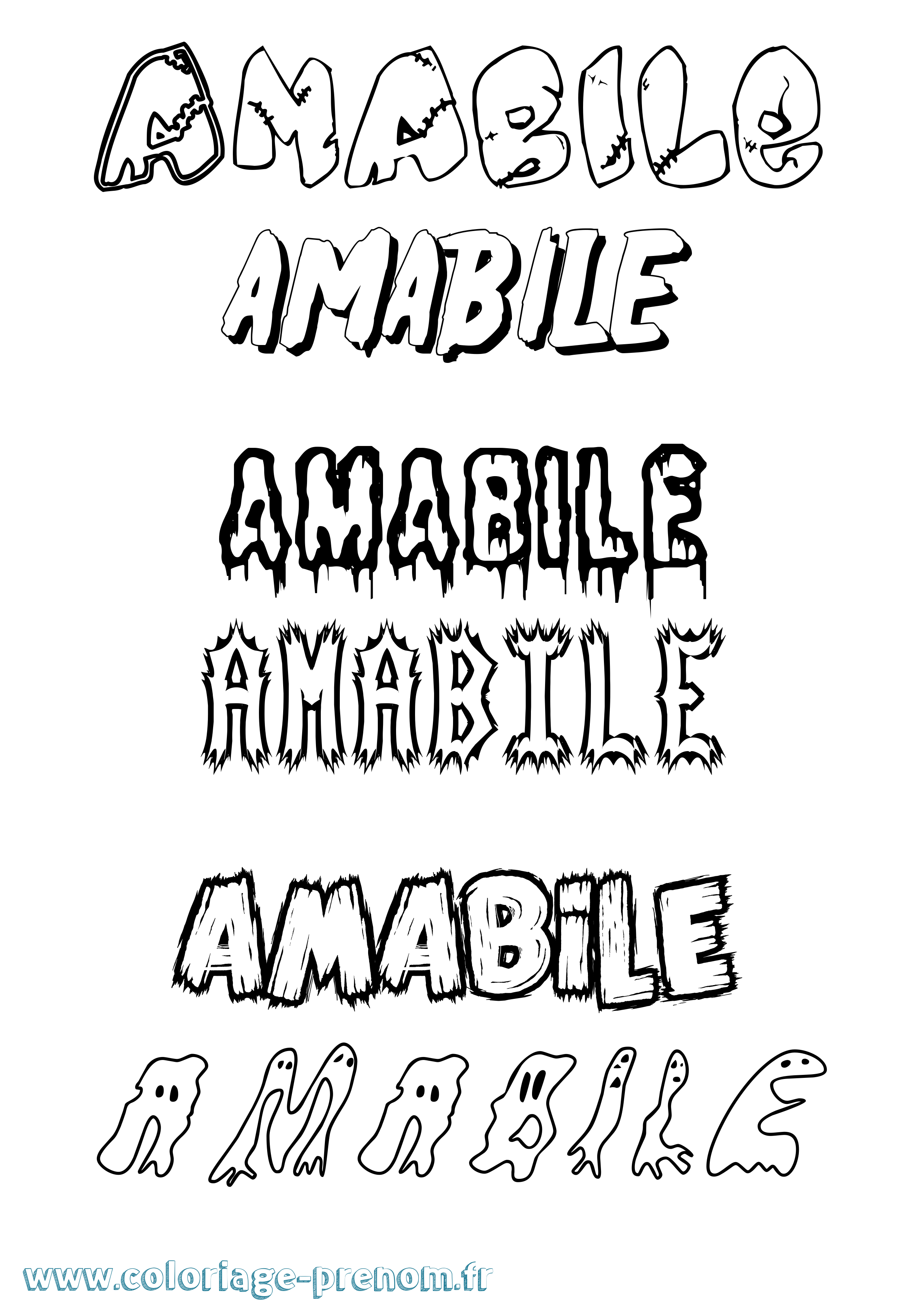 Coloriage Amabile Frisson Coloriage prénom Amabile Frisson