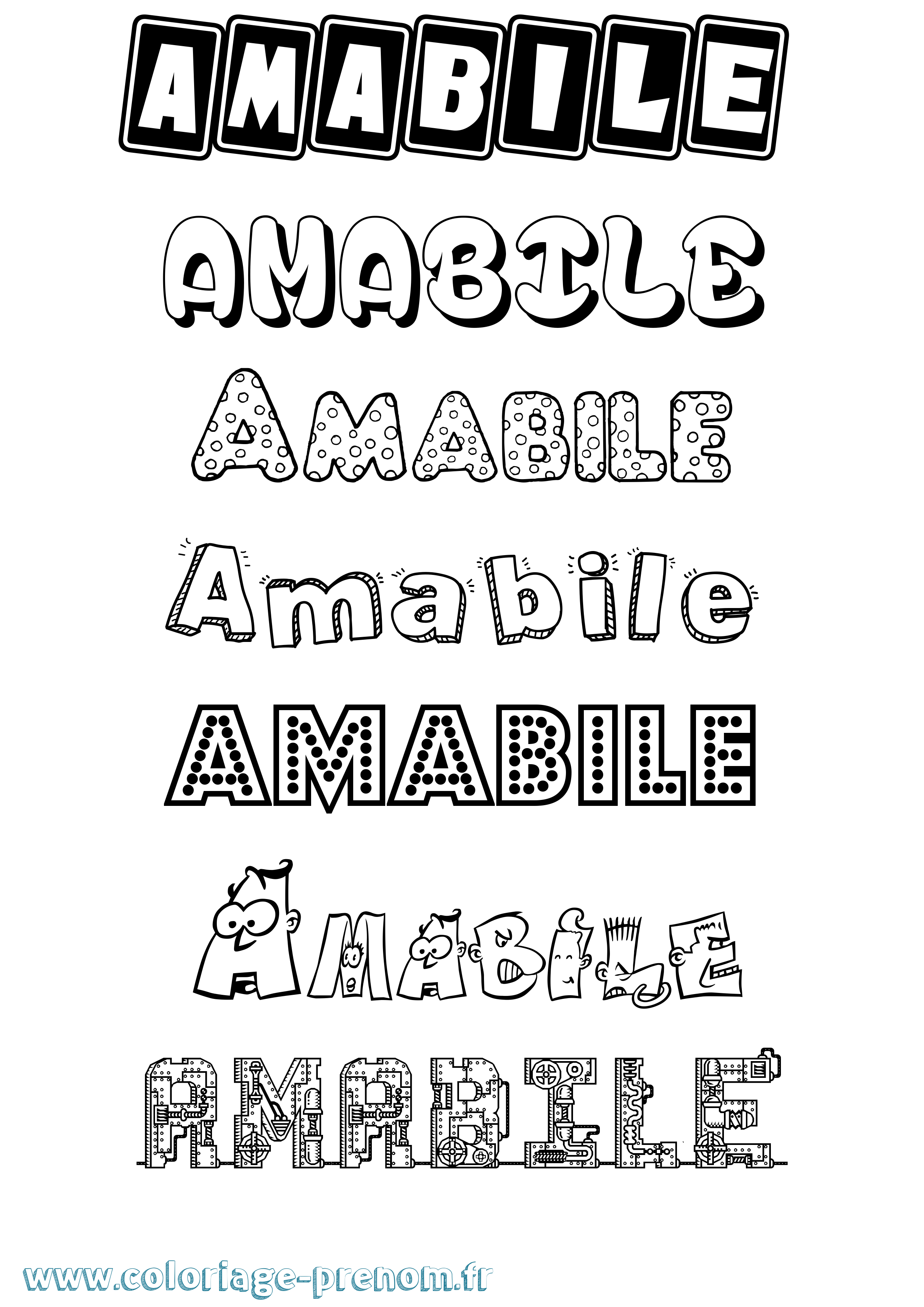 Coloriage Amabile Fun Coloriage prénom Amabile Fun