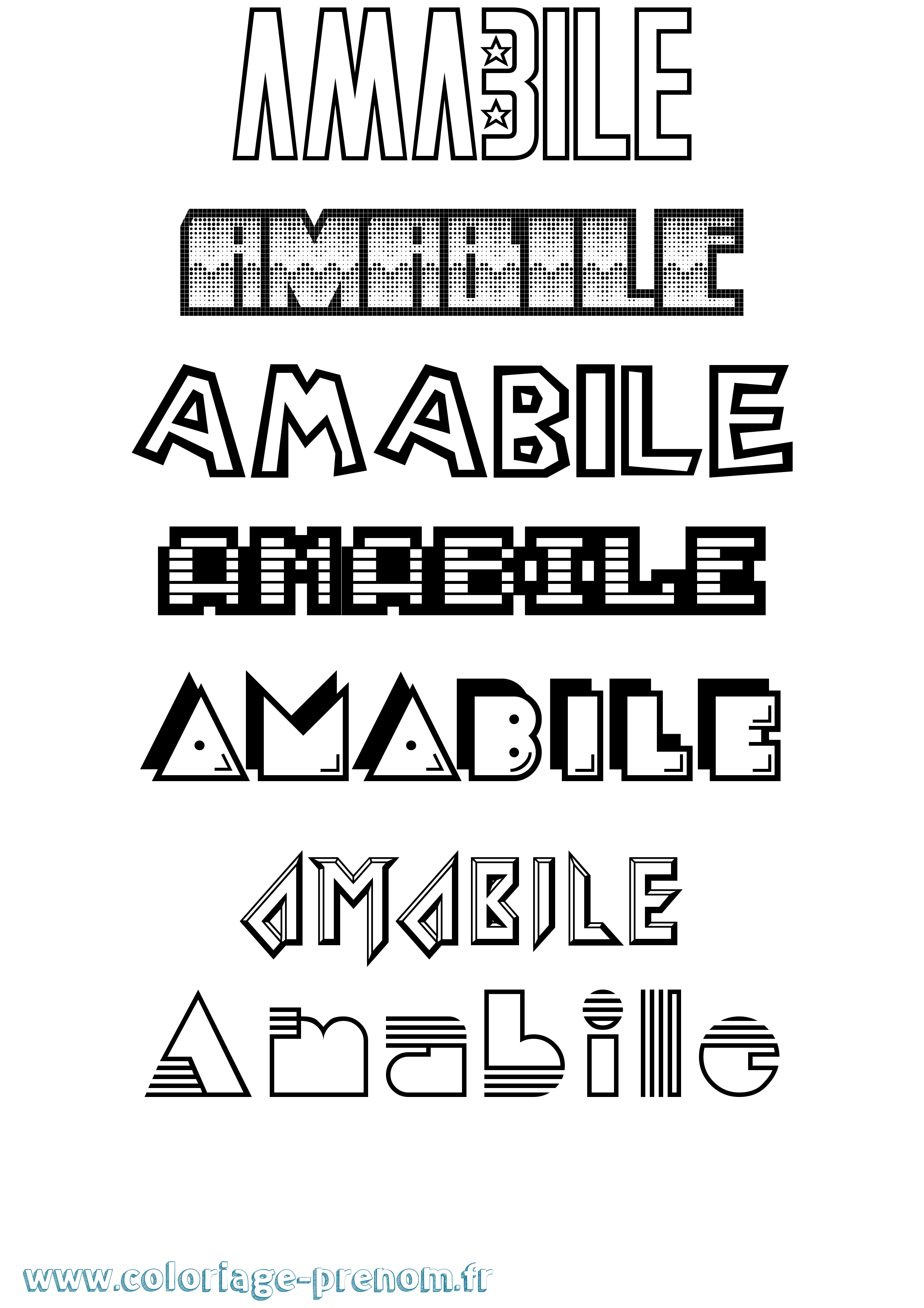 Coloriage Amabile Jeux Vidéos Coloriage prénom Amabile Jeux Vidéos