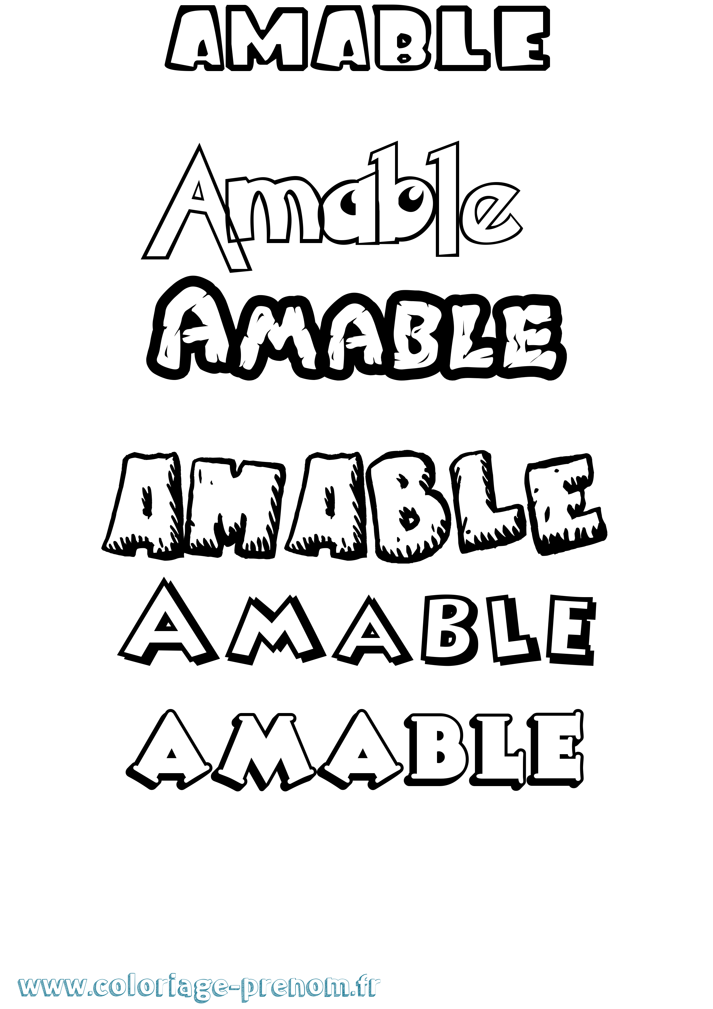 Coloriage Amable Dessin Animé Coloriage prénom Amable Dessin Animé
