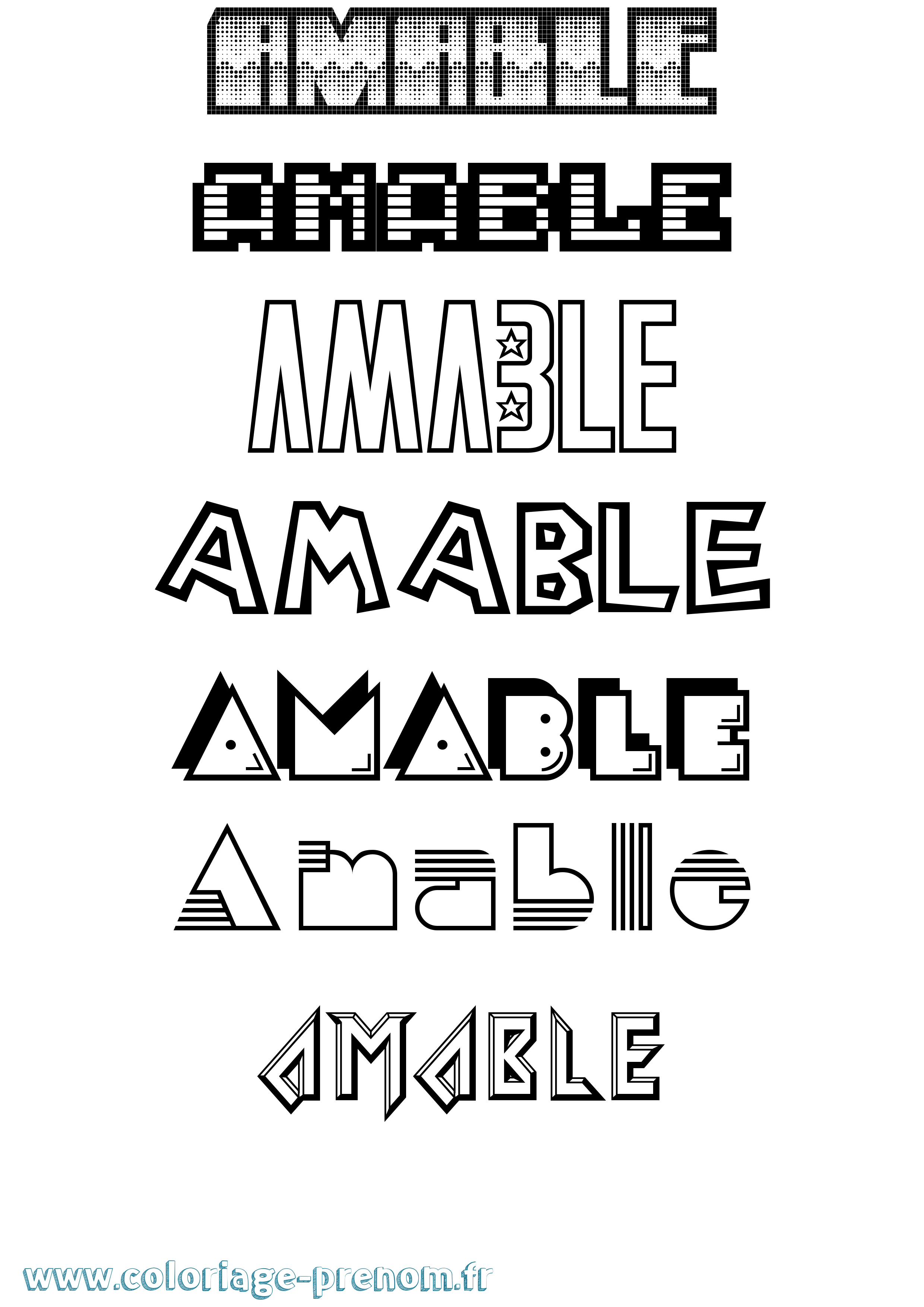 Coloriage Amable Jeux Vidéos Coloriage prénom Amable Jeux Vidéos