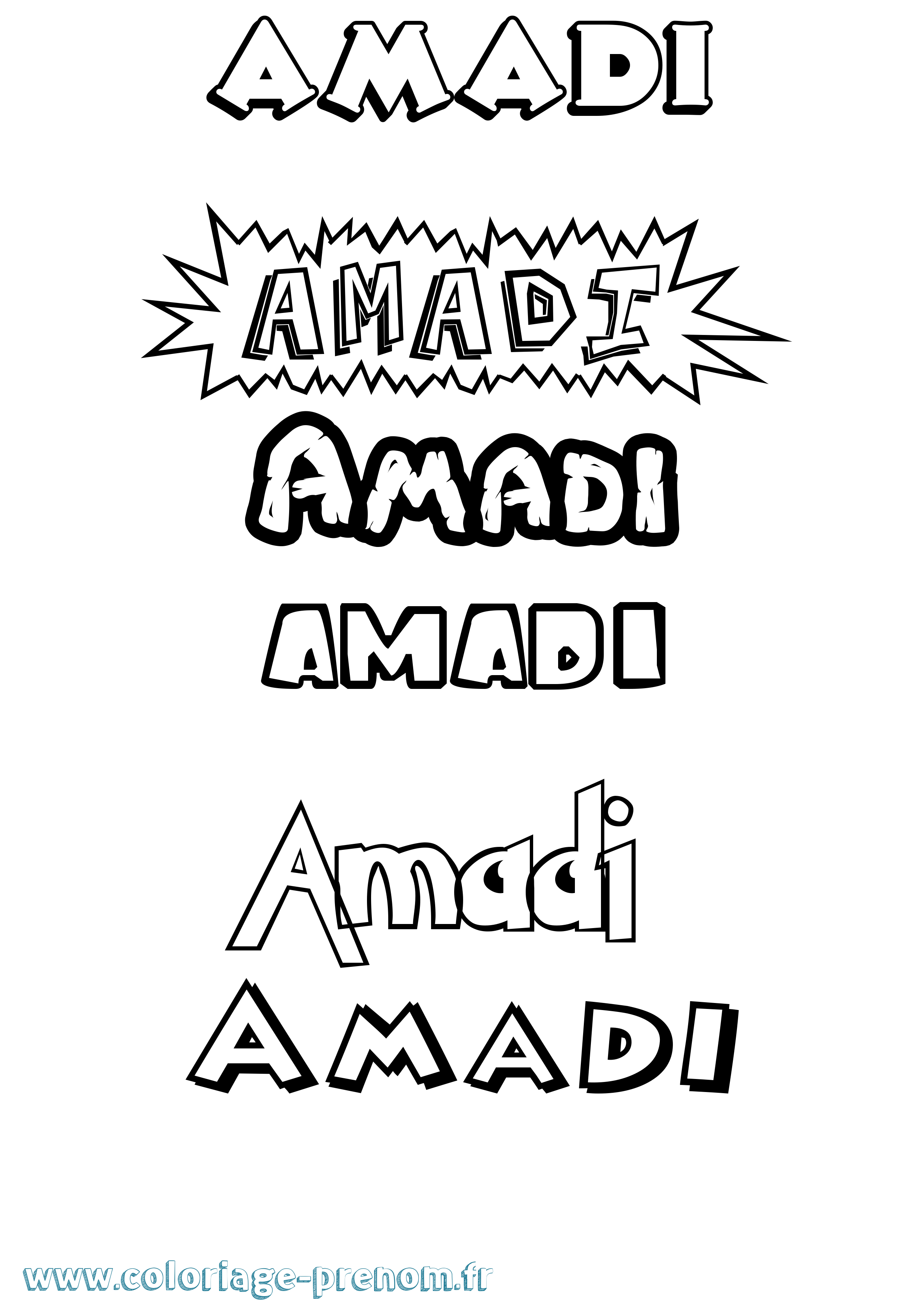 Coloriage Amadi Dessin Animé Coloriage prénom Amadi Dessin Animé