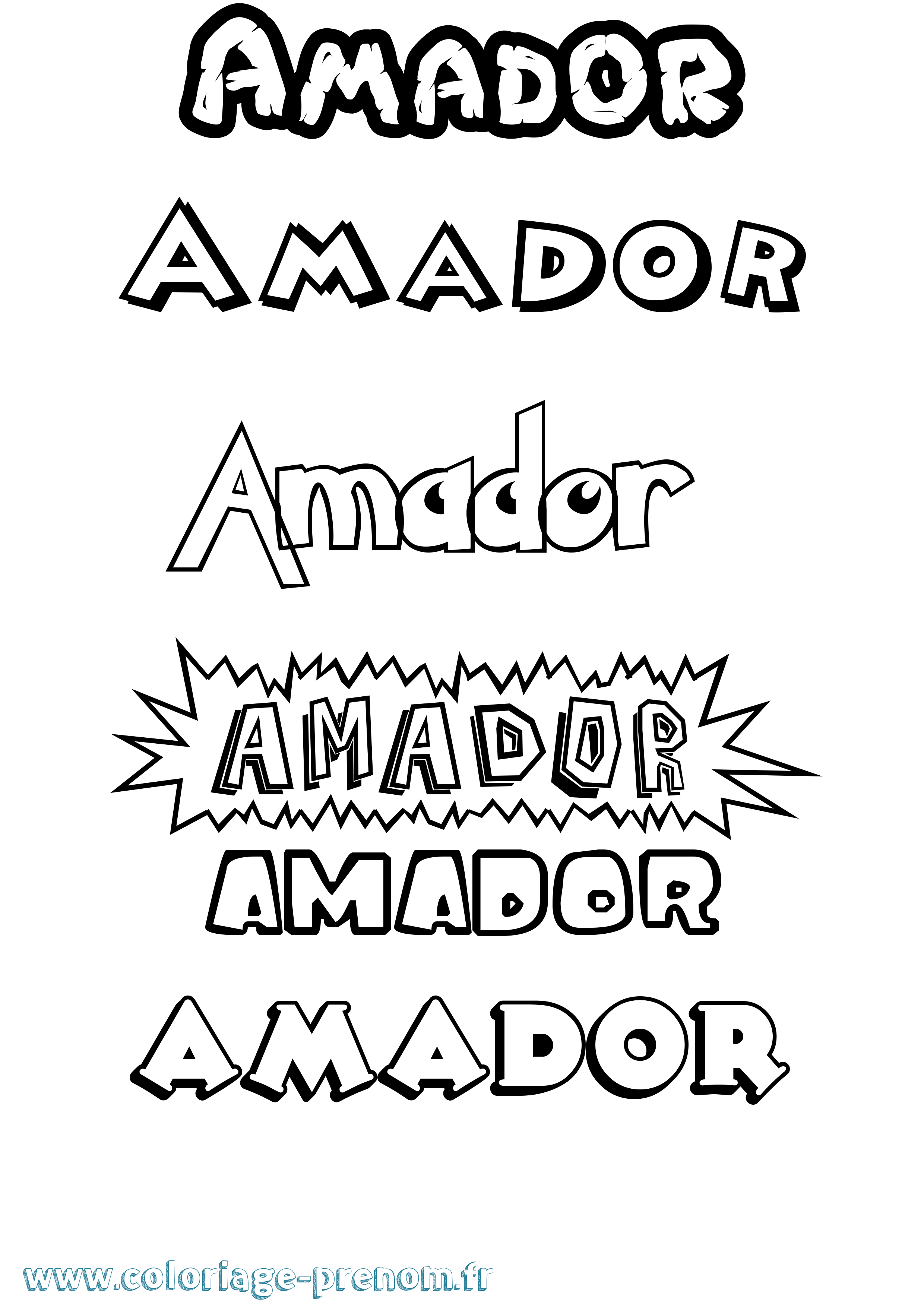 Coloriage Amador Dessin Animé Coloriage prénom Amador Dessin Animé